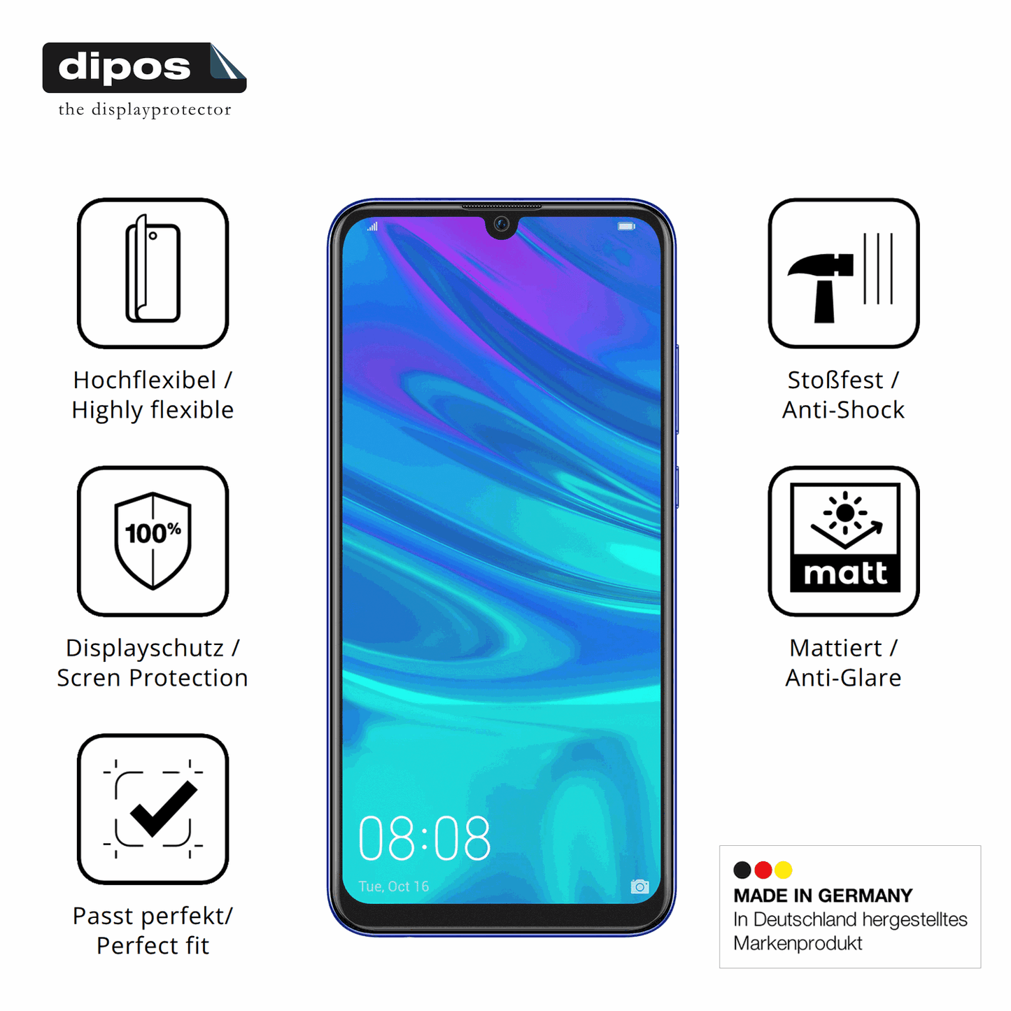 2x Full Cover Schutzfolie matt für Huawei P Smart Pro 2019