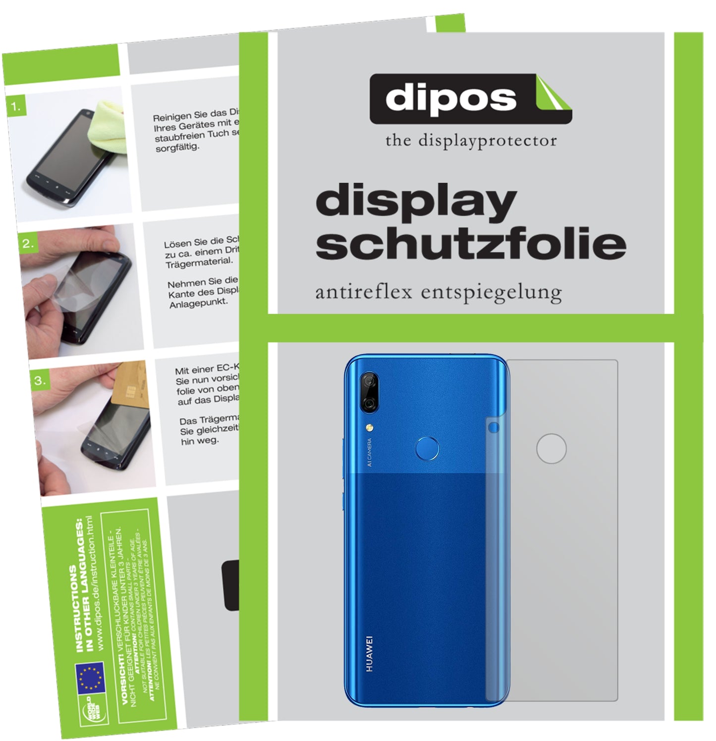 Mattes Panzerglas: Entspiegelte, dünne Folie, Fingerabdruckresistenz und Bildschirmschutz für Huawei-P Smart Pro (2020) Rückseite