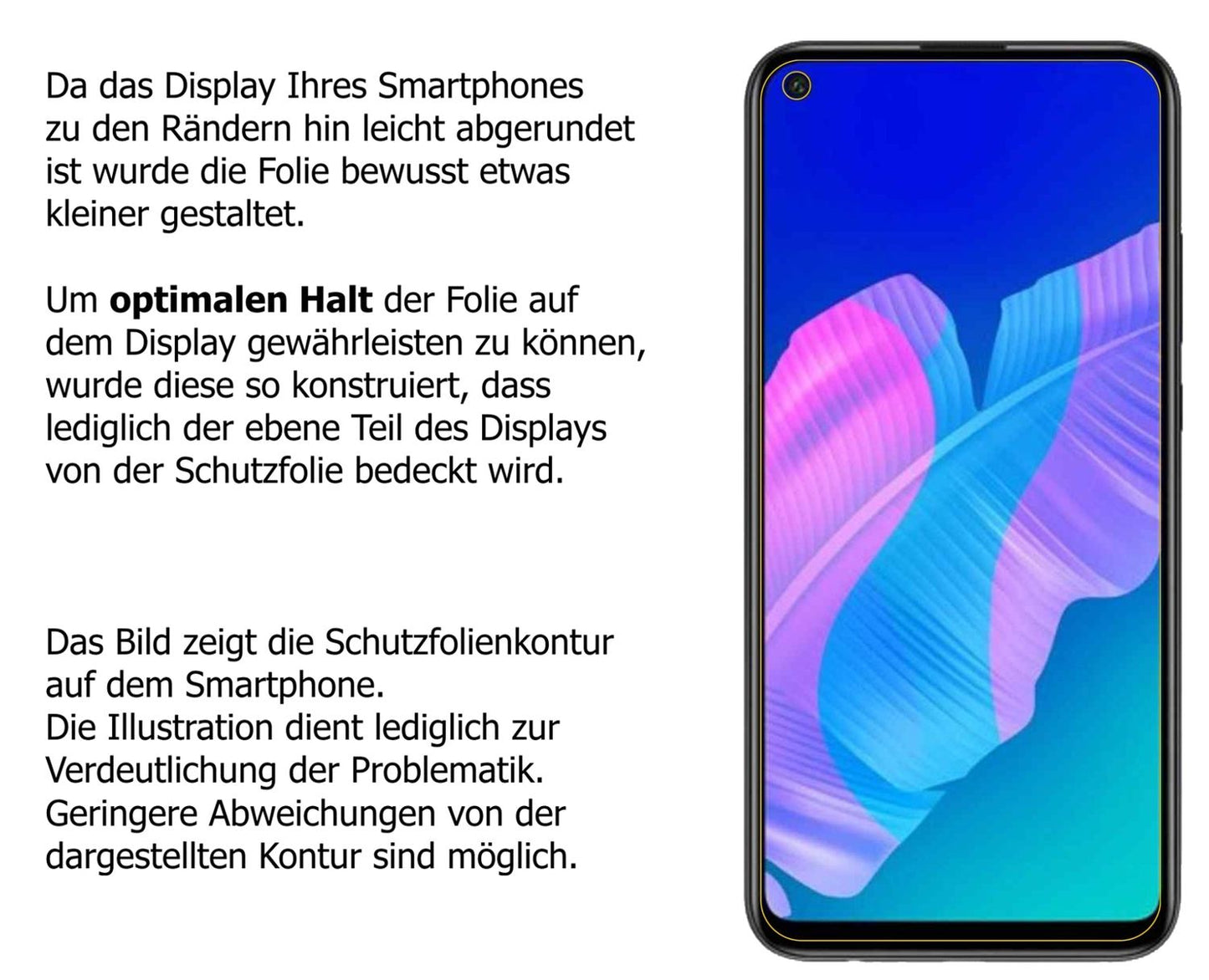 Dünne und klare Folie passend zugeschnitten für Huawei Y7p