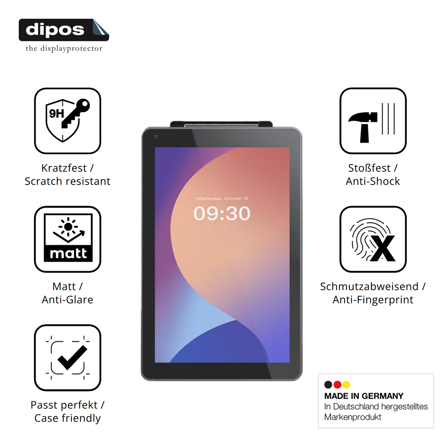 Displayschutz hergestellt in Deutschland, höchste Qualität made in Germany