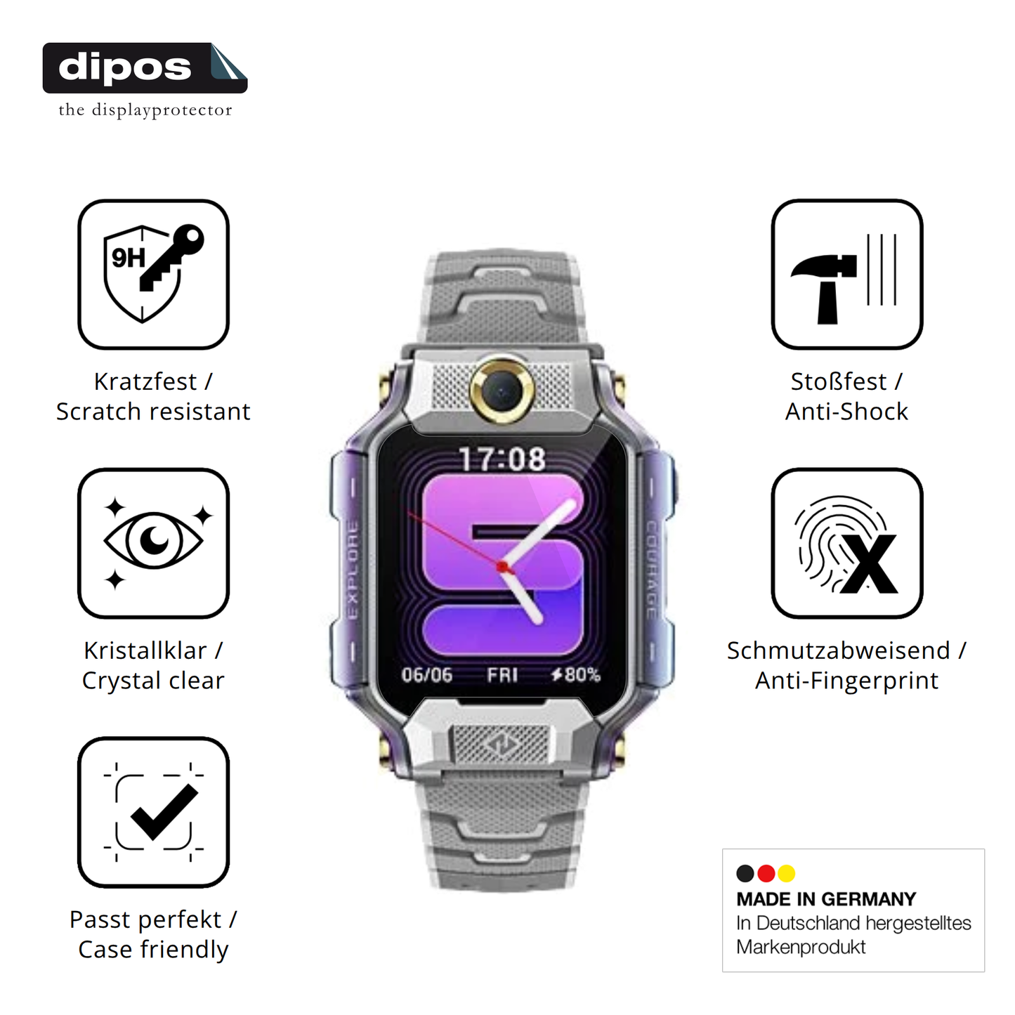 Displayschutz hergestellt in Deutschland, höchste Qualität made in Germany