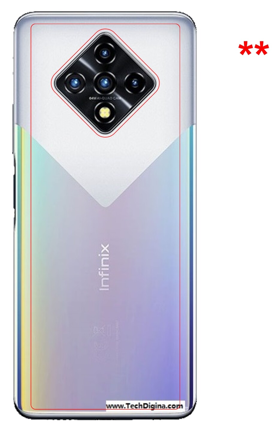 Dünne und klare Folie passend zugeschnitten für Infinix Zero 8 Rückseite