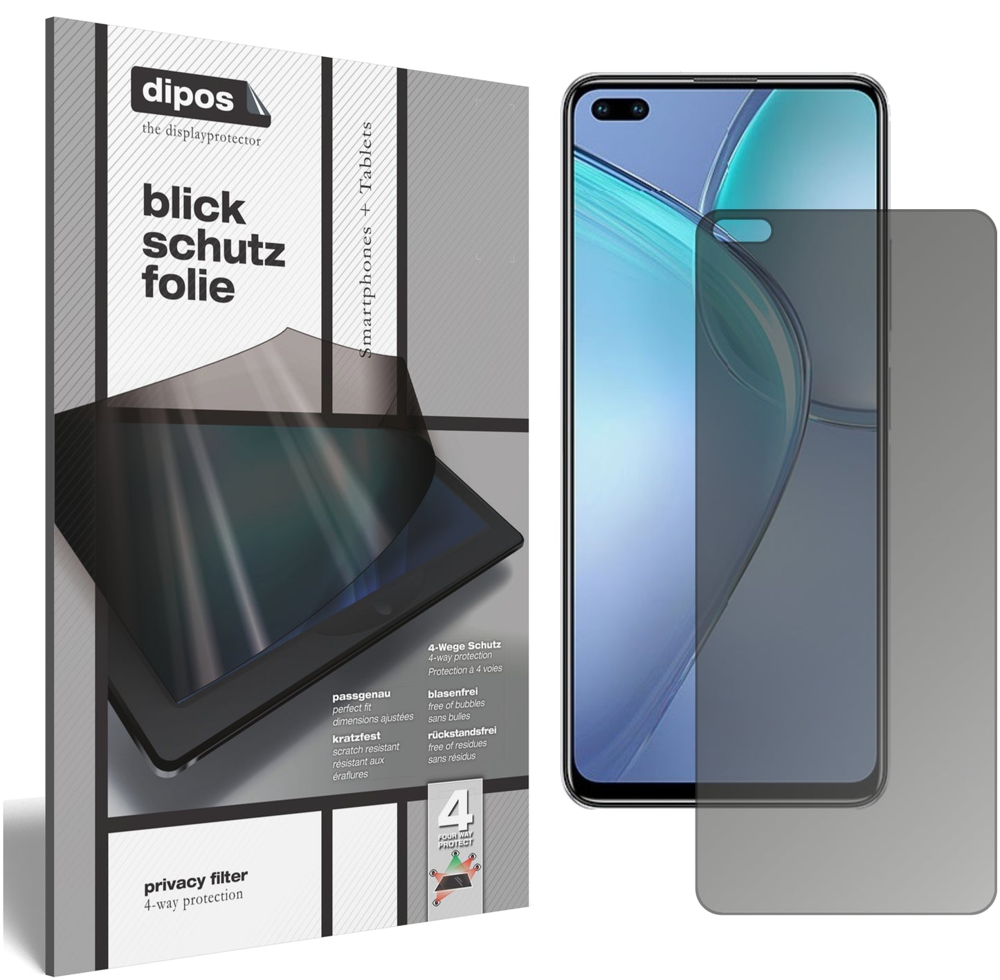 Privacy Filter: 9H Panzerglas mit Blickschutz & einfache Anbringung