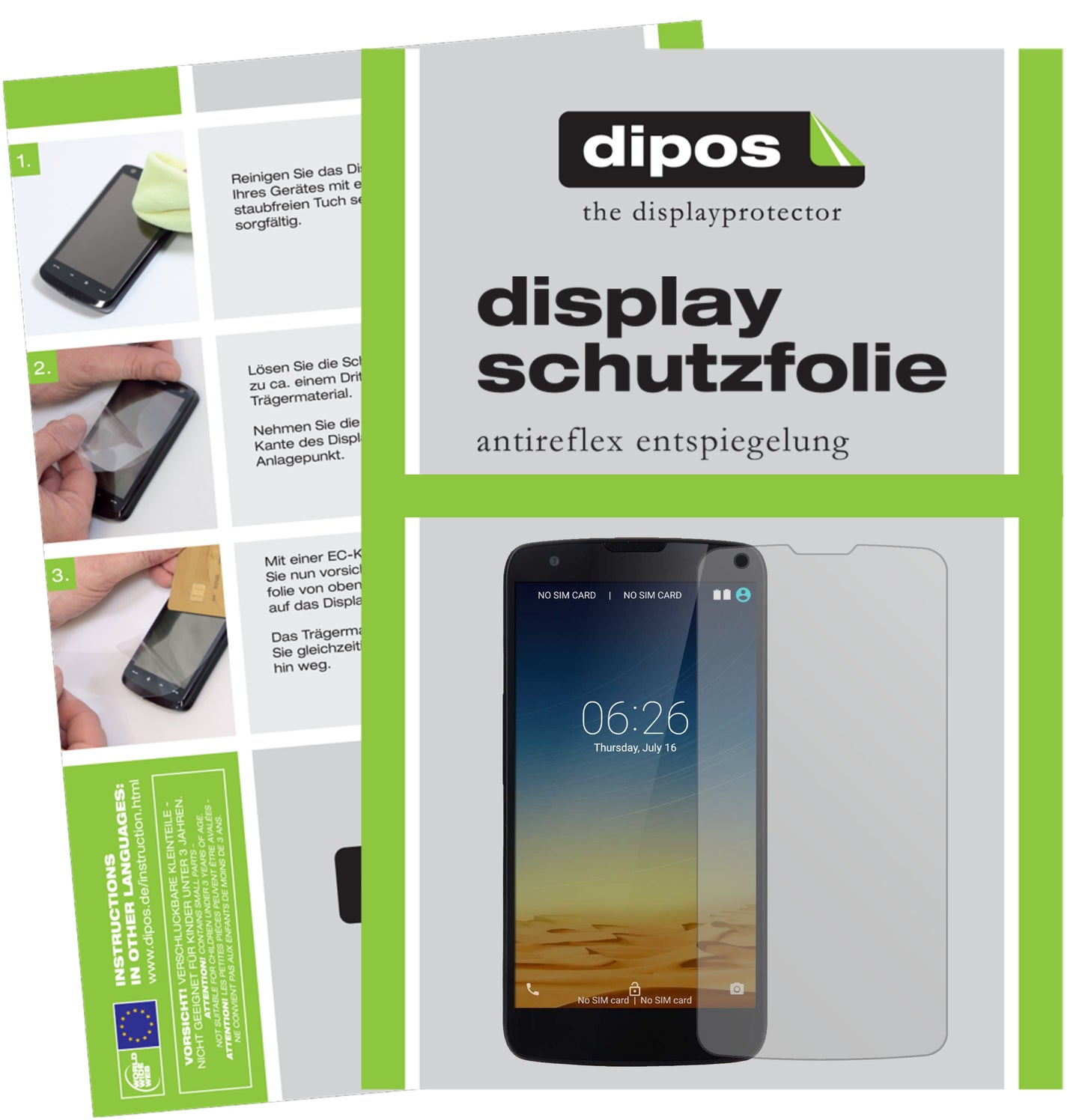 Mattes Panzerglas: Entspiegelte, dünne Folie, Fingerabdruckresistenz und Bildschirmschutz für Innos-D6000