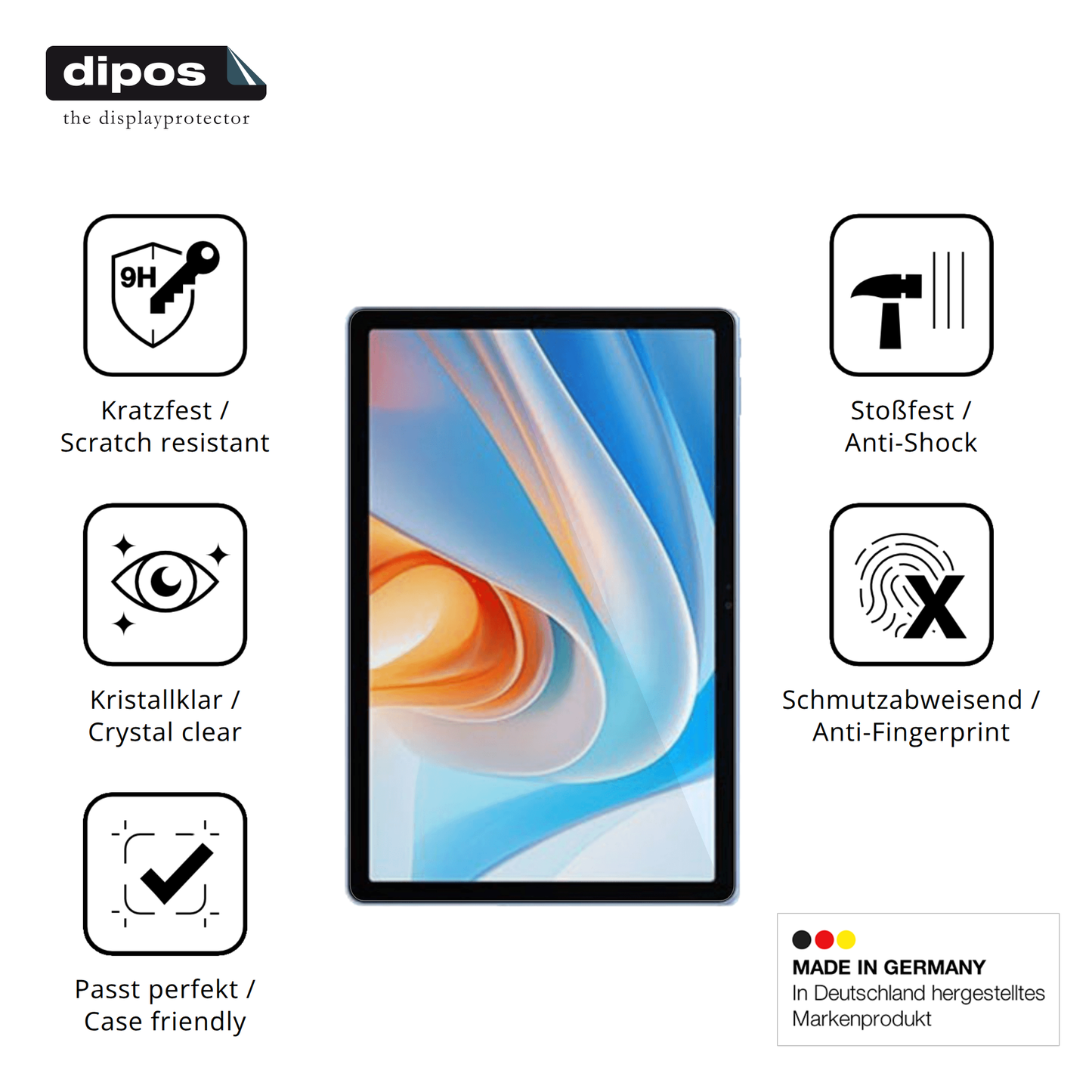 Displayschutz hergestellt in Deutschland, höchste Qualität made in Germany