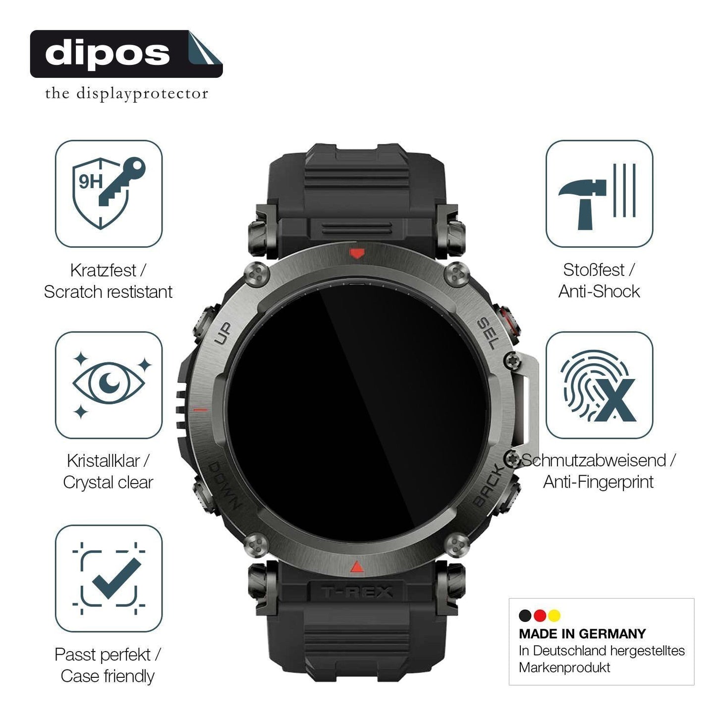2x 9H Schutzfolie für Amazfit T-Rex Ultra Panzerfo (7)