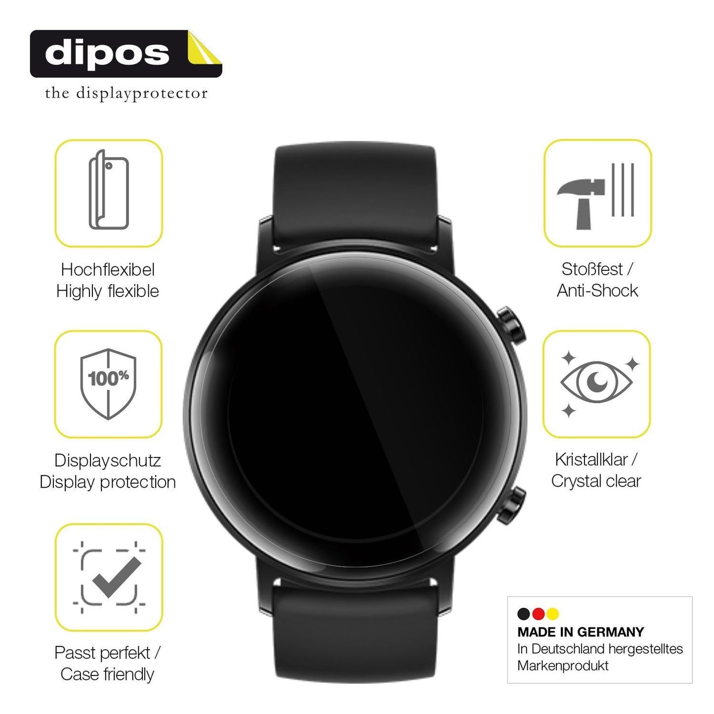 2x 3D Full Cover Schutzfolie für Huawei Watch GT2 (7)