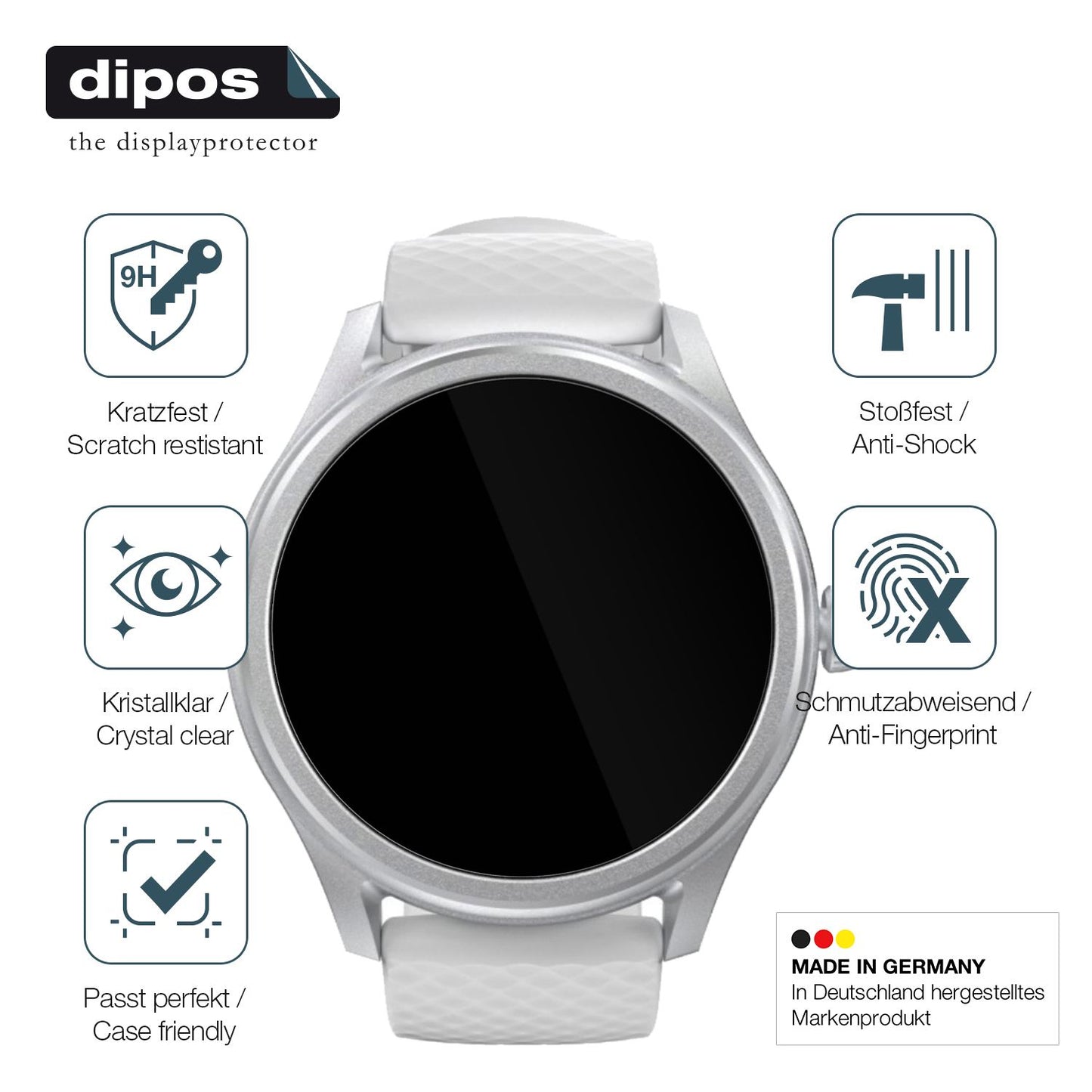 2x 9H Schutzfolie für Hama 5010 Smartwatch Panzerf (7)