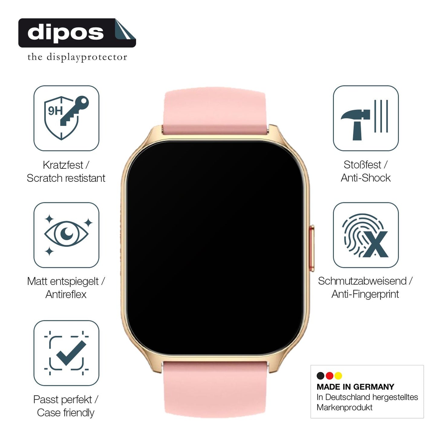 2x 9H Schutzfolie matt für ZOSKVEE P95 Smartwatch (7)