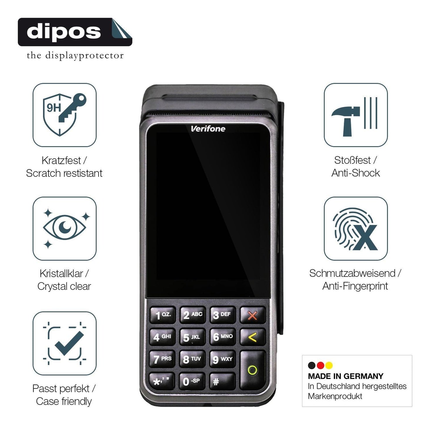 2x 9H Schutzfolie für Verifone V400m Panzerfolie (7)