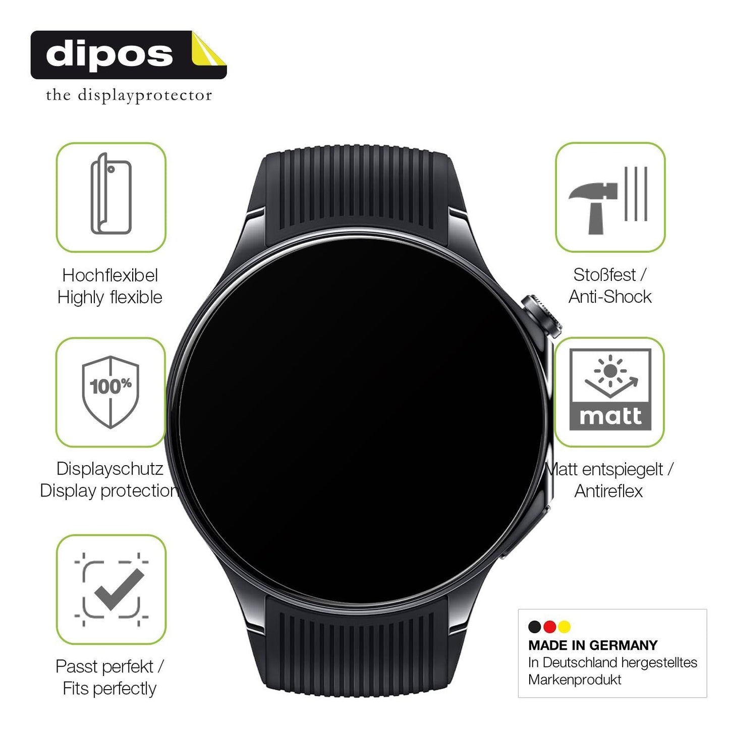 2x Full Cover Schutzfolie matt für Oppo Watch X2 (7)
