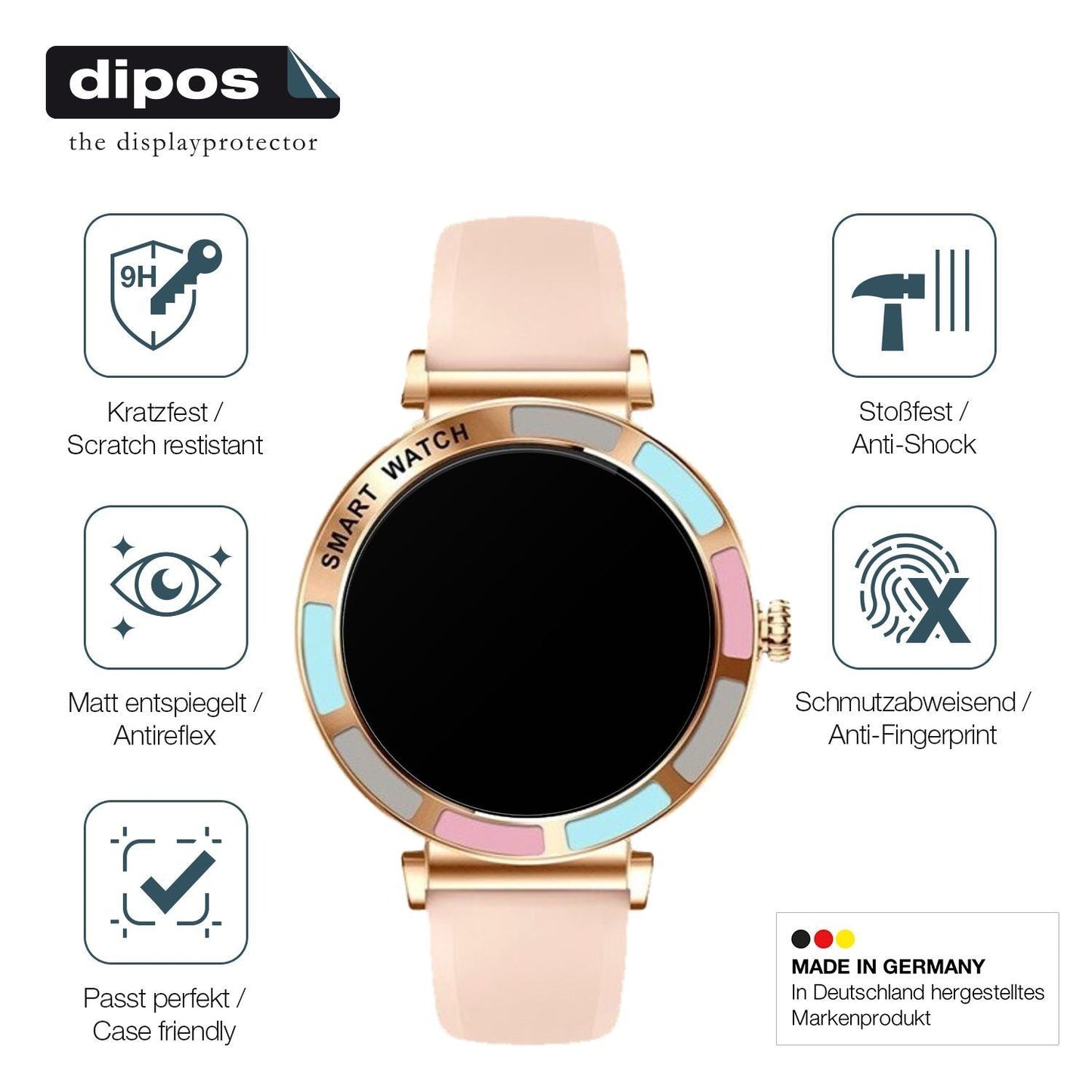 2x 9H Schutzfolie matt für Braidol Smartwatch 1.27 (7)
