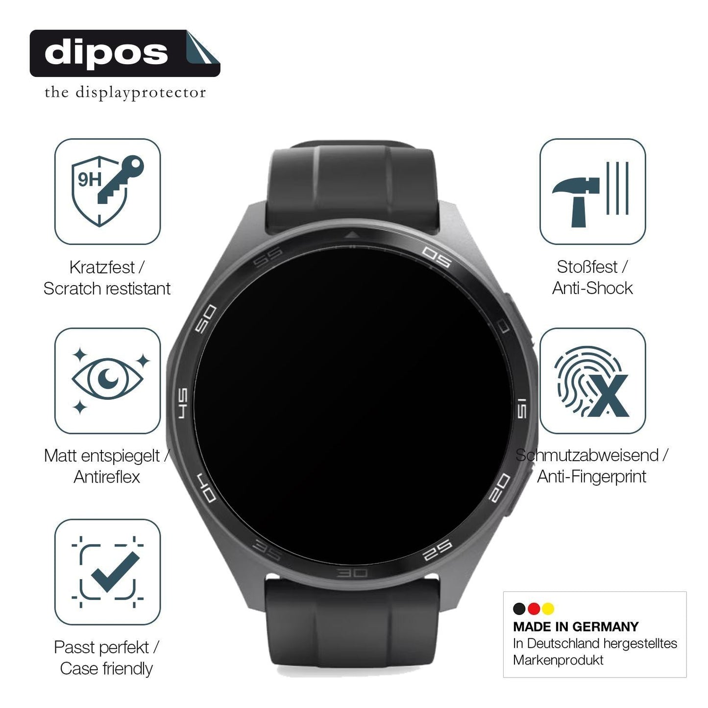 2x 9H Schutzfolie matt für Hama 7010 Smartwatch Pa (7)