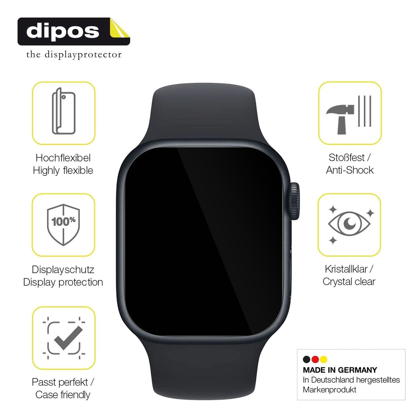 2x 3D Full Cover Schutzfolie für Apple Watch Serie (7)