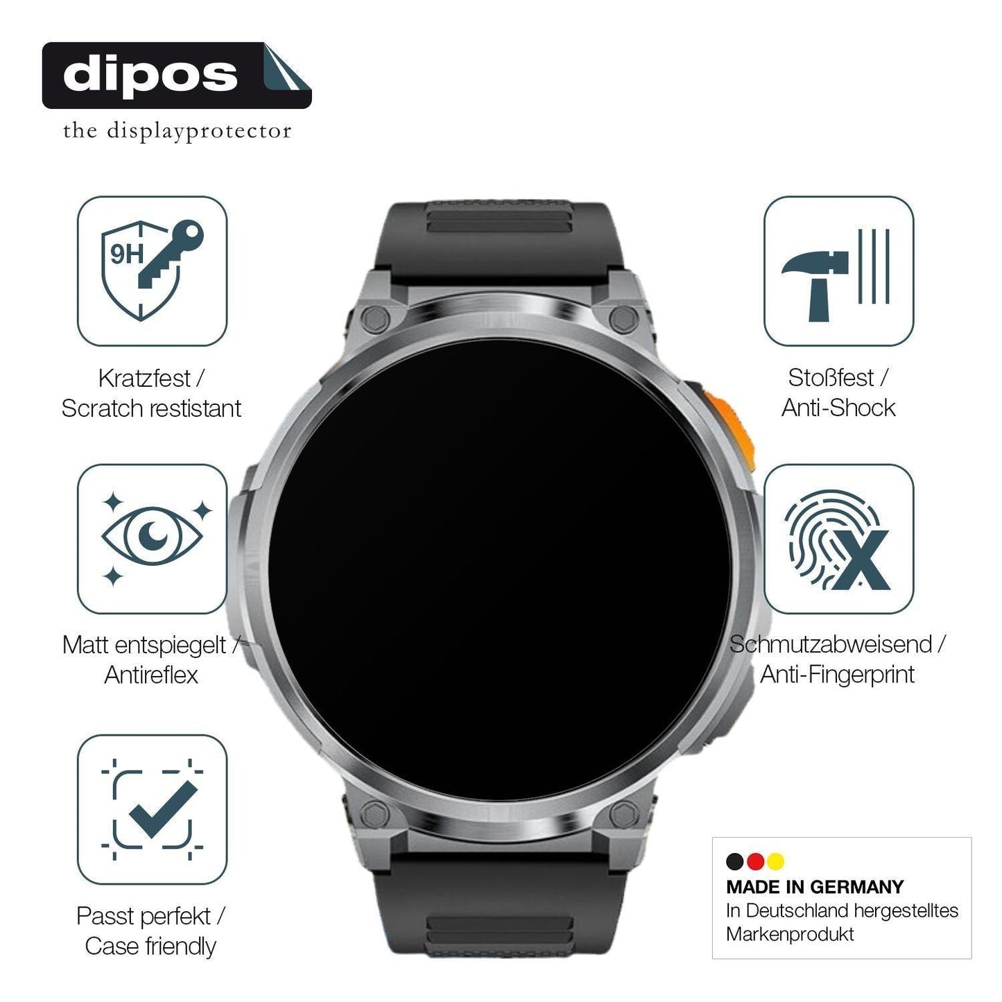 2x 9H Schutzfolie matt für FOXBOX FV6 Smartwatch 1 (7)
