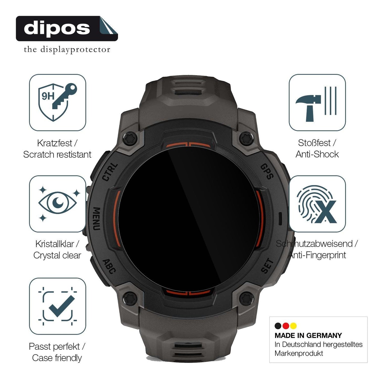 2x 9H Schutzfolie für Garmin Instinct E 40mm Panze (7)