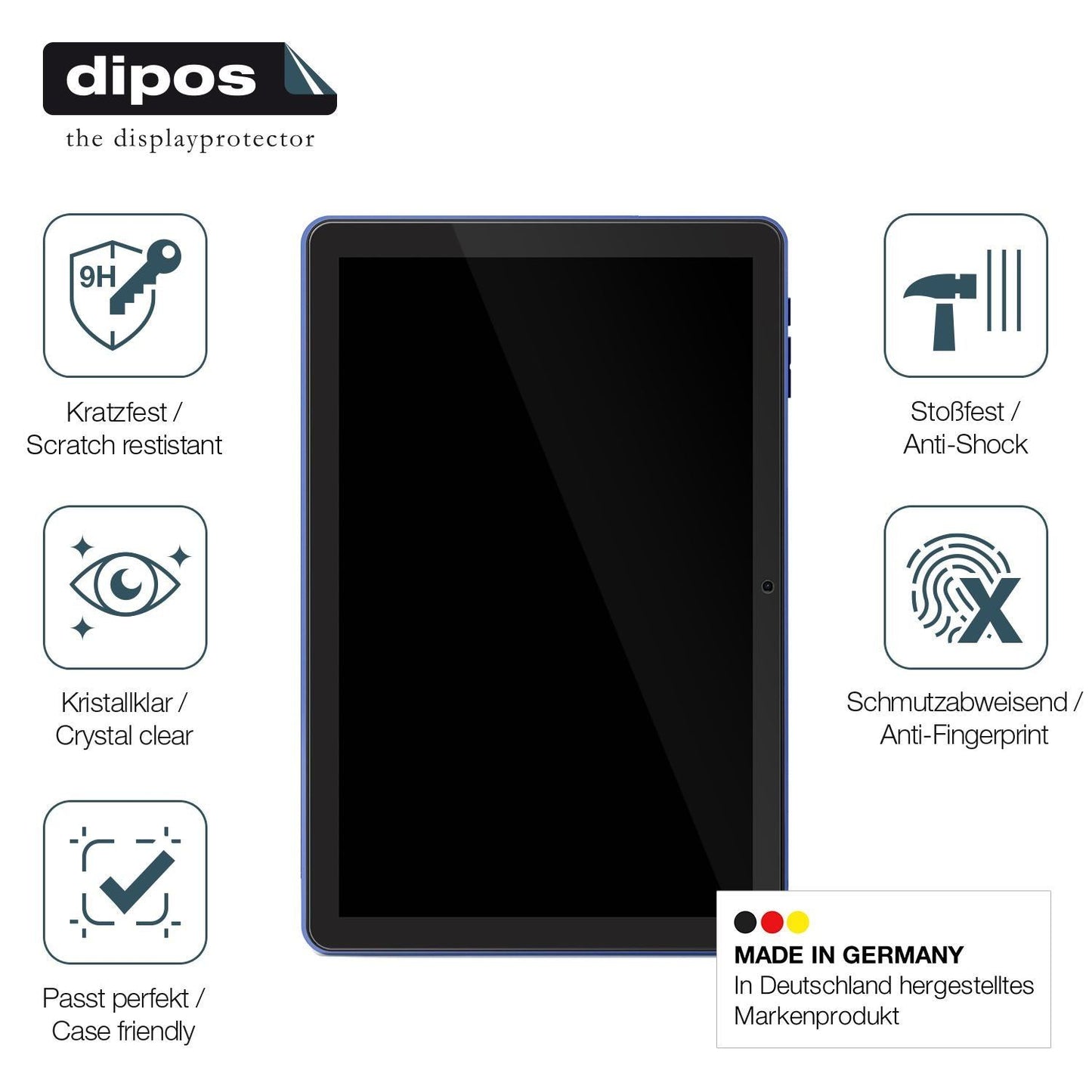 2x 9H Schutzfolie für Pritom 10 Zoll Tablet Panzer (7)
