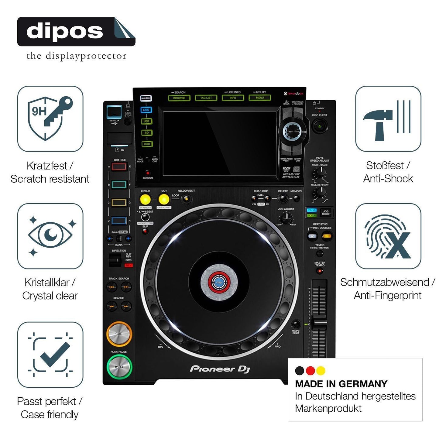 2x 9H Schutzfolie für Pioneer CDJ-2000NXS2 Display (7)