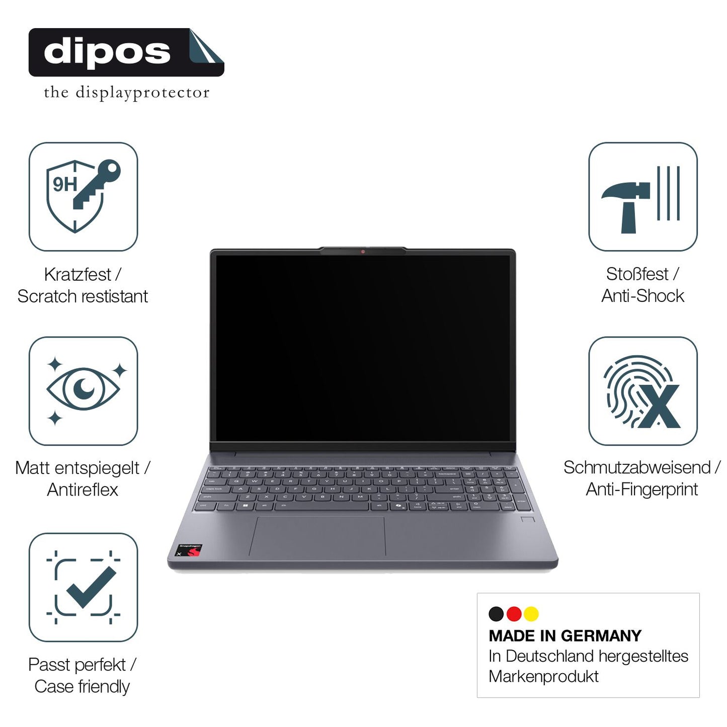2x 9H Schutzfolie matt für Lenovo IdeaPad Slim 3x (7)