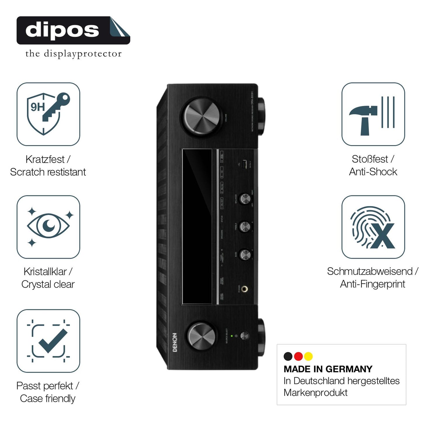 2x 9H Schutzfolie für Denon DRA-800H Panzerfolie (7)