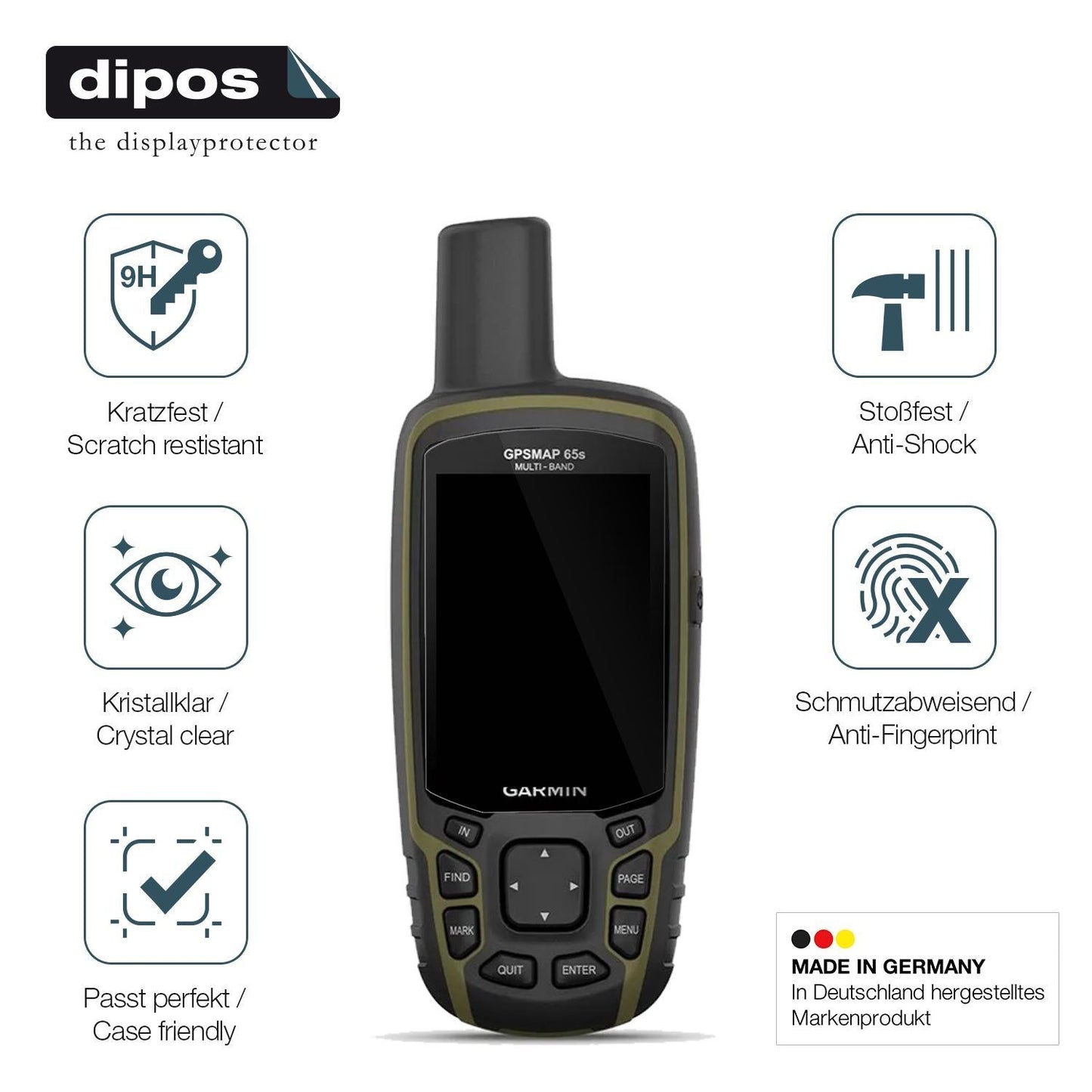 2x 9H Schutzfolie für Garmin GPSMAP 65 Panzerfolie (7)