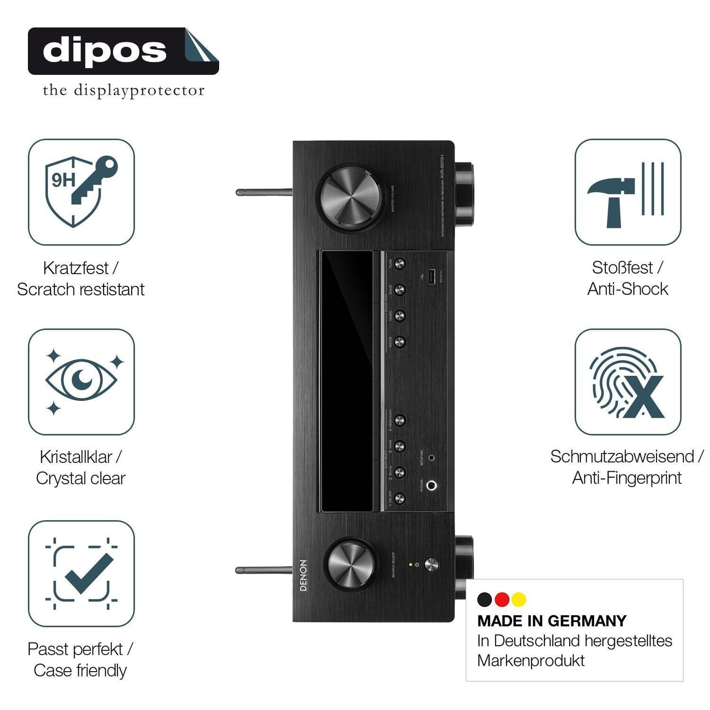 2x 9H Schutzfolie für Denon AVR-X1700H Panzerfolie (7)