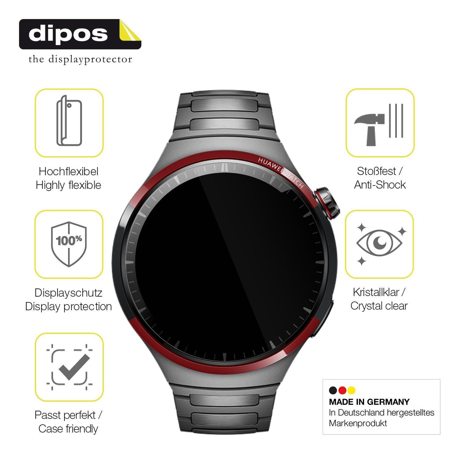 2x 3D Full Cover Schutzfolie für Huawei Watch 4 Pr (7)