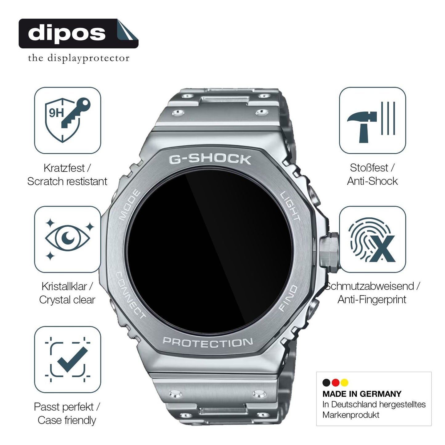 2x 9H Schutzfolie für Casio G-Shock GM-B2100D Panz (7)