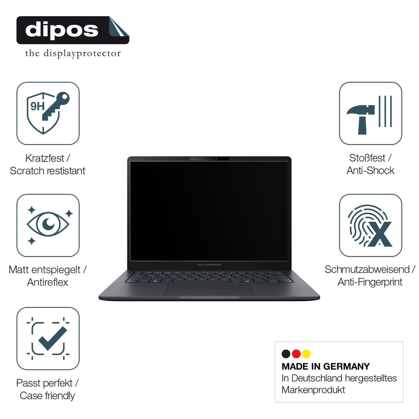 2x 9H Schutzfolie matt für Asus ExpertBook B1 B140 (7)