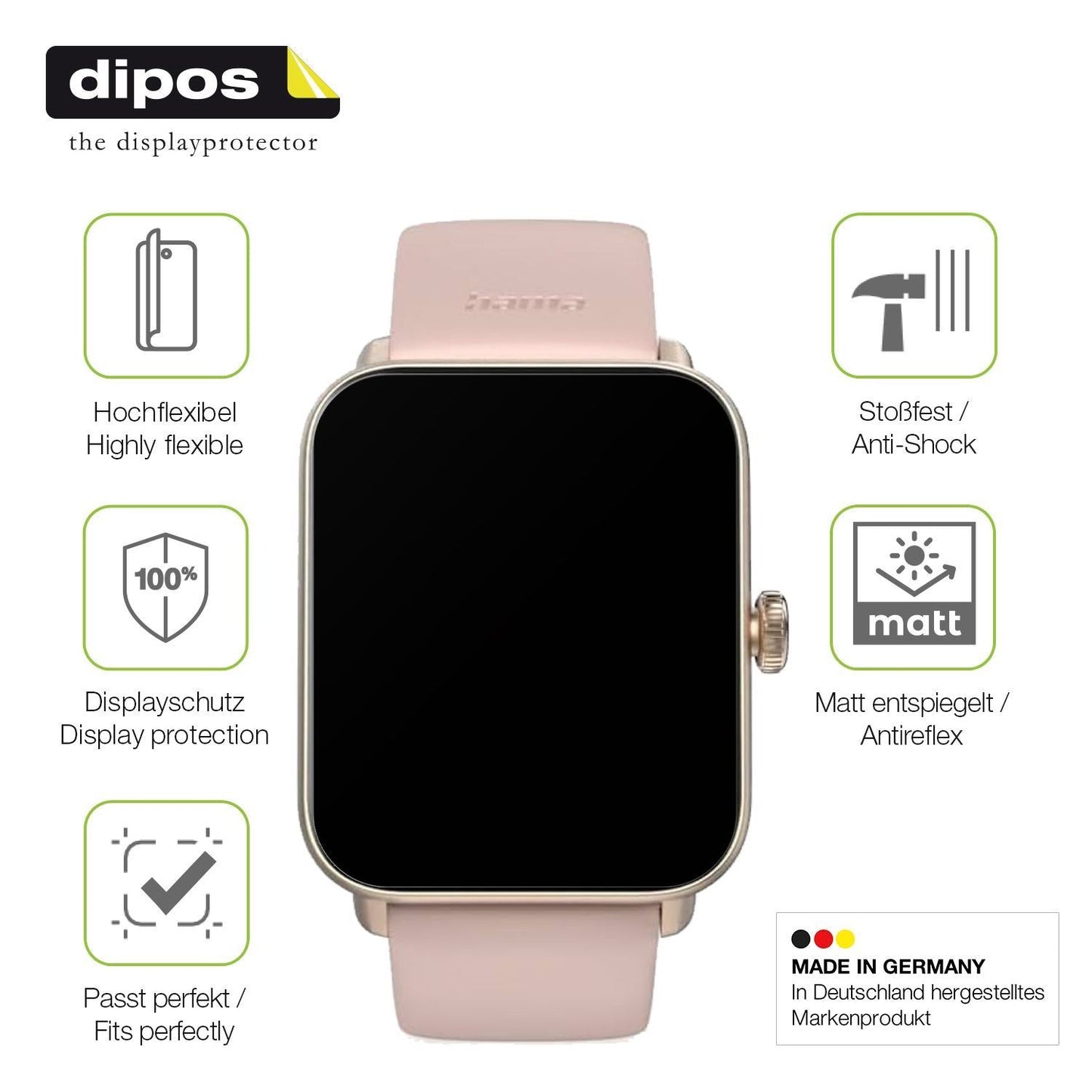 2x Full Cover Schutzfolie matt für Hama Smartwatch (7)