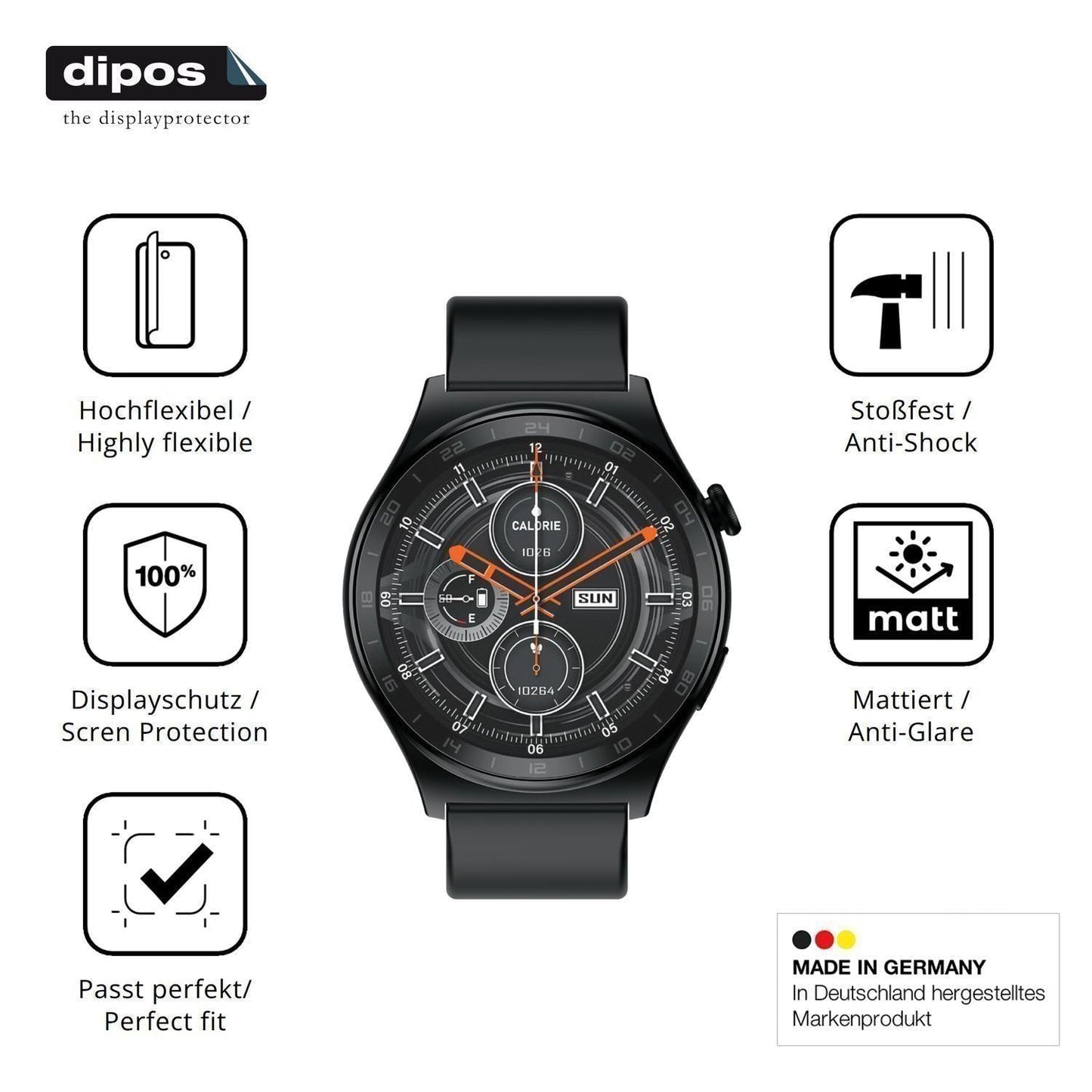 2x Full Cover Schutzfolie matt für Infinix Xwatch (7)
