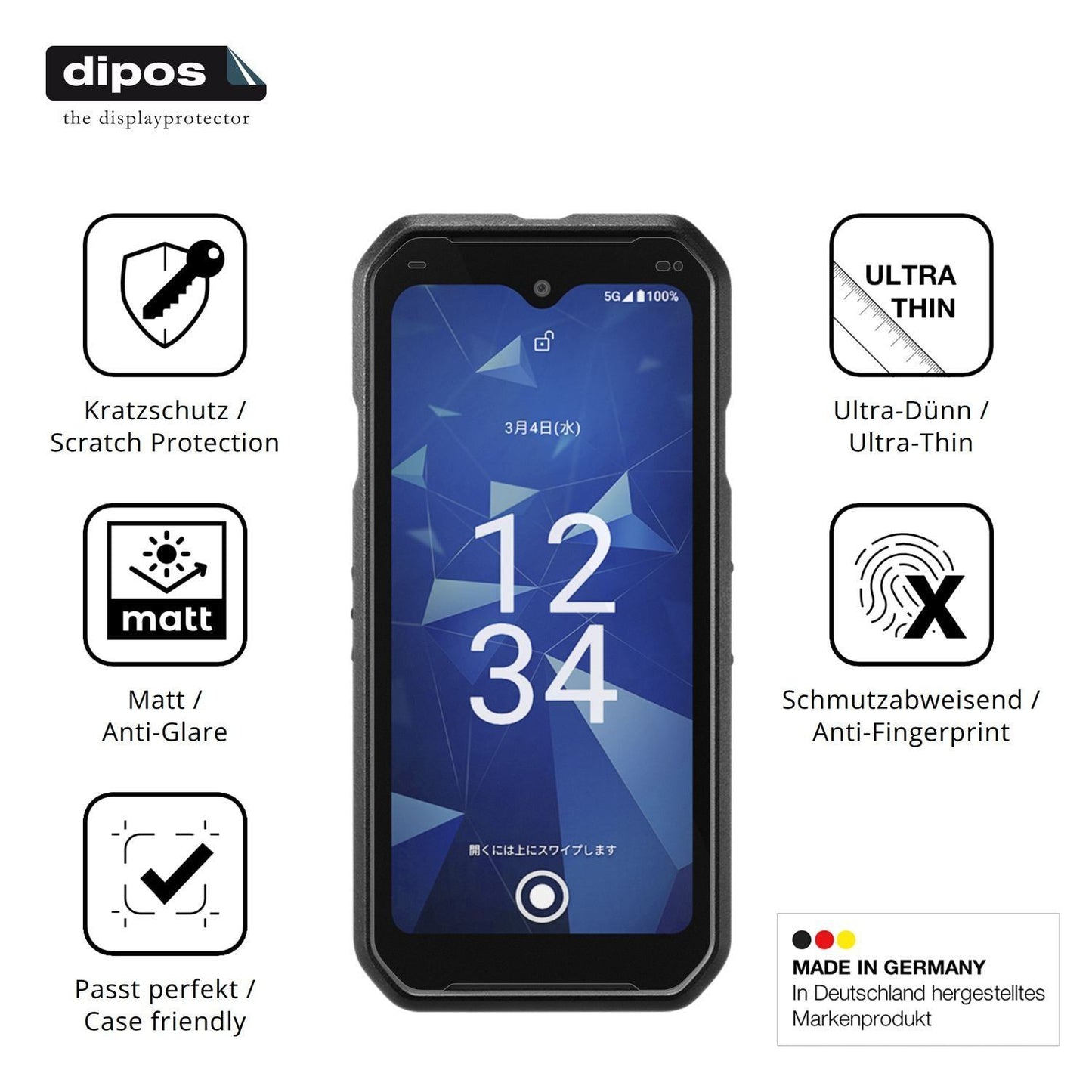 4x Schutzfolie matt für Kyocera DuraForce EX2 Disp (7)