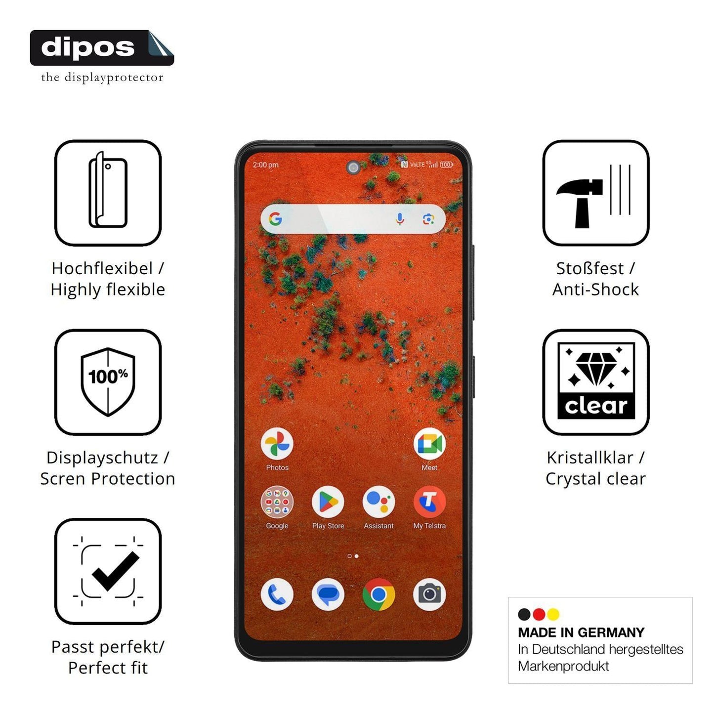 2x 3D Full Cover Schutzfolie für Telstra T-Elite 5 (7)