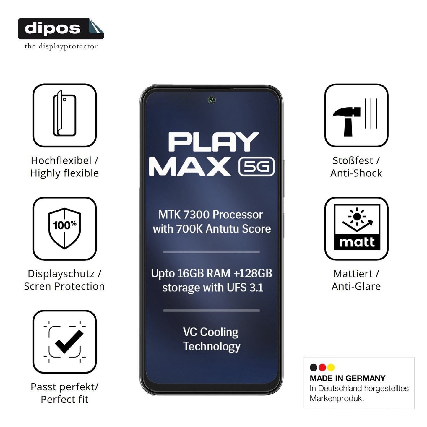 2x Full Cover Schutzfolie matt für Lava Play Max (7)