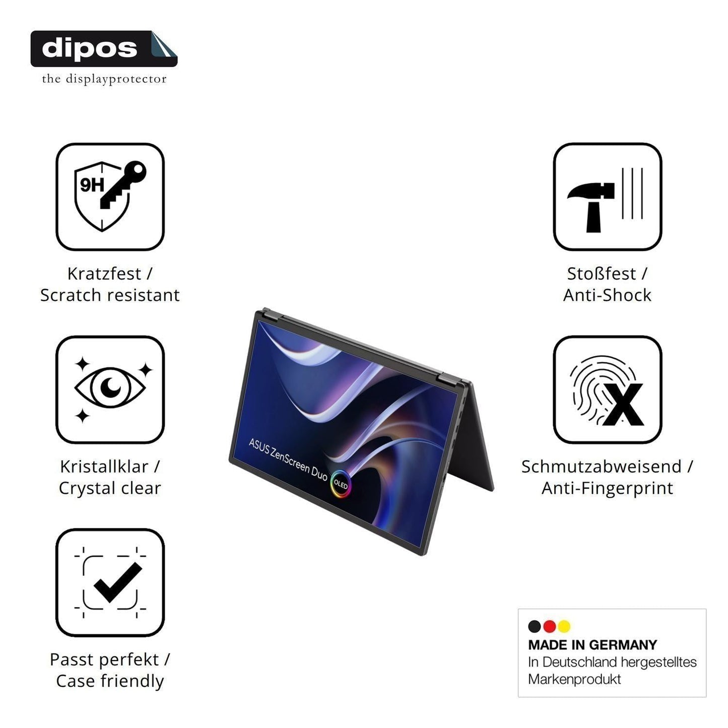2x 9H Schutzfolie für Asus ZenScreen Duo OLED MQ14 (7)