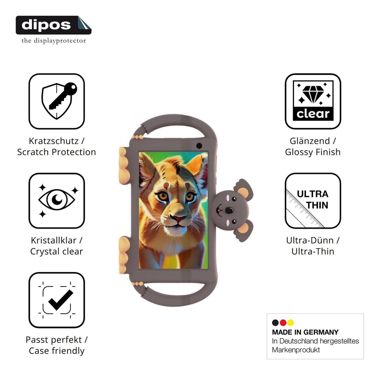 2x Schutzfolie klar für Logicom Logikids 7 Display (7)