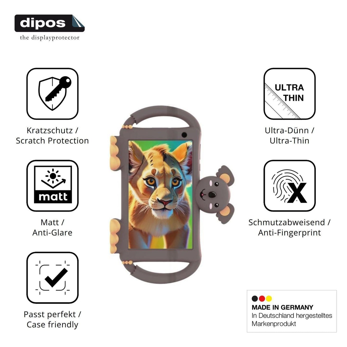 2x Schutzfolie matt für Logicom Logikids 7 Display (7)