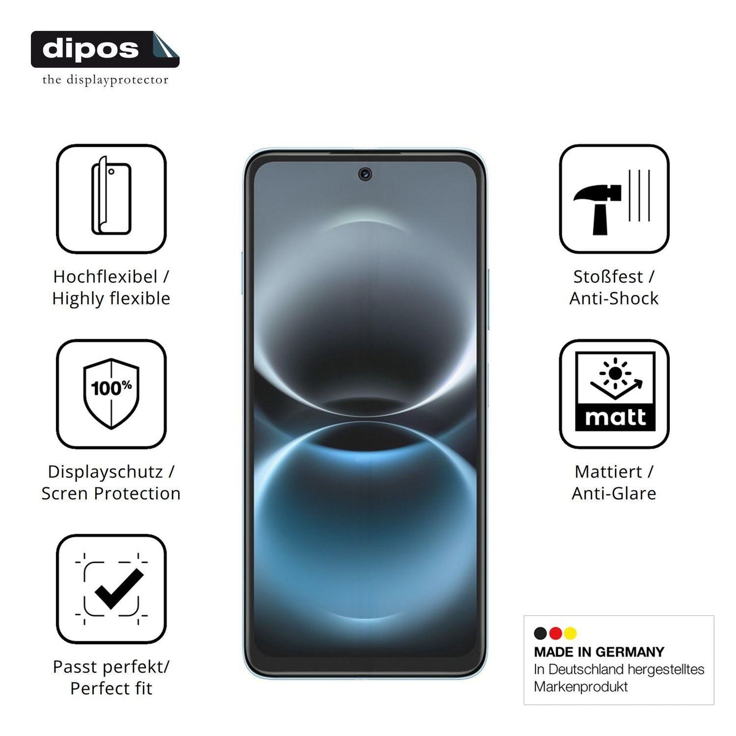 2x Full Cover Schutzfolie matt für Huawei Enjoy 90 (7)