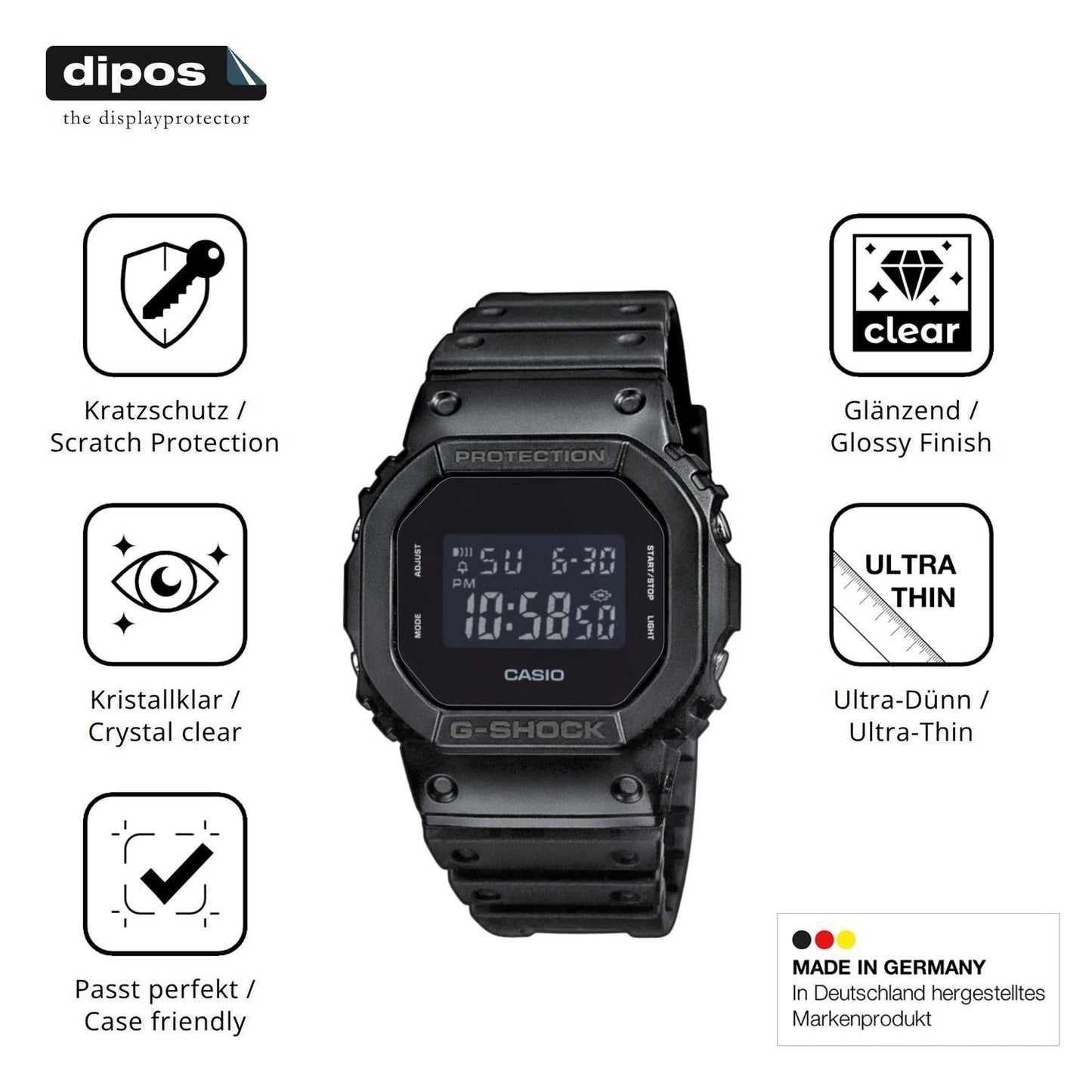 6x Schutzfolie klar für Casio DW-5600UUB-1ER Displ (7)