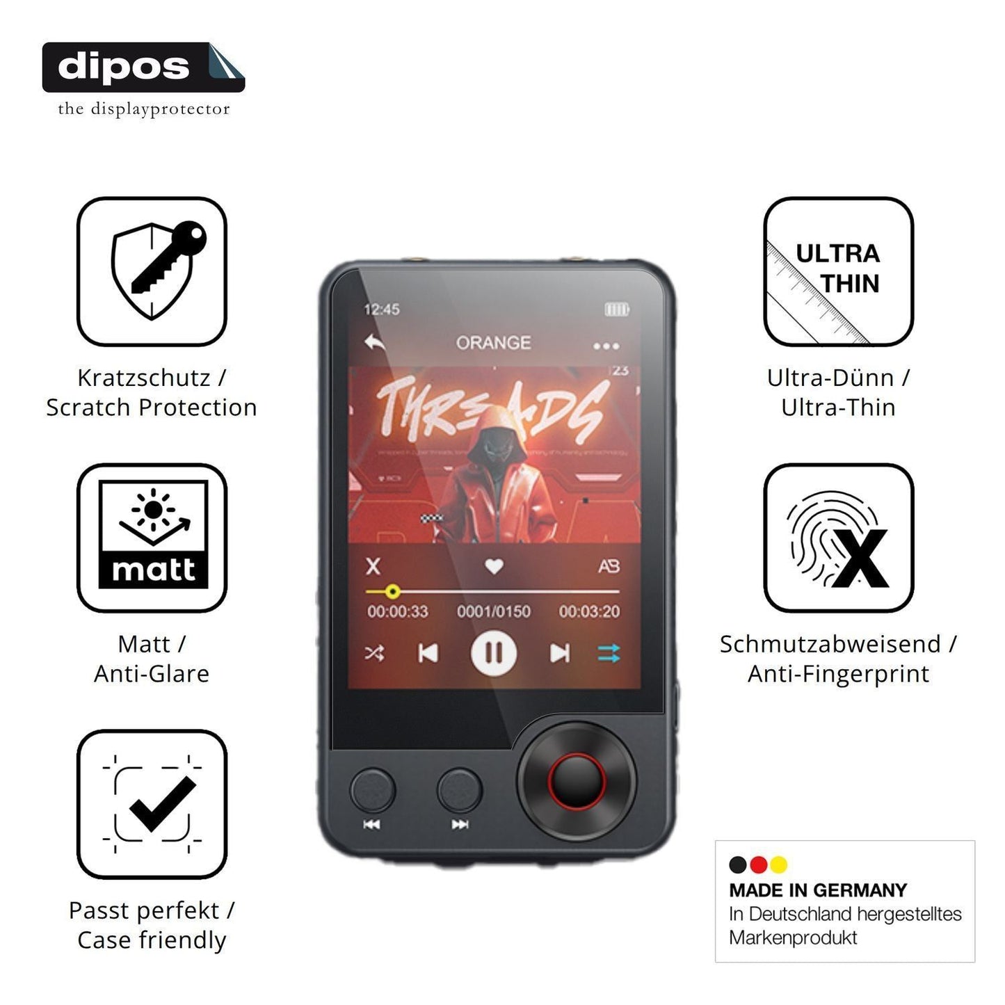 4x Schutzfolie matt für Oilsky A55 MP3-Player Disp (7)