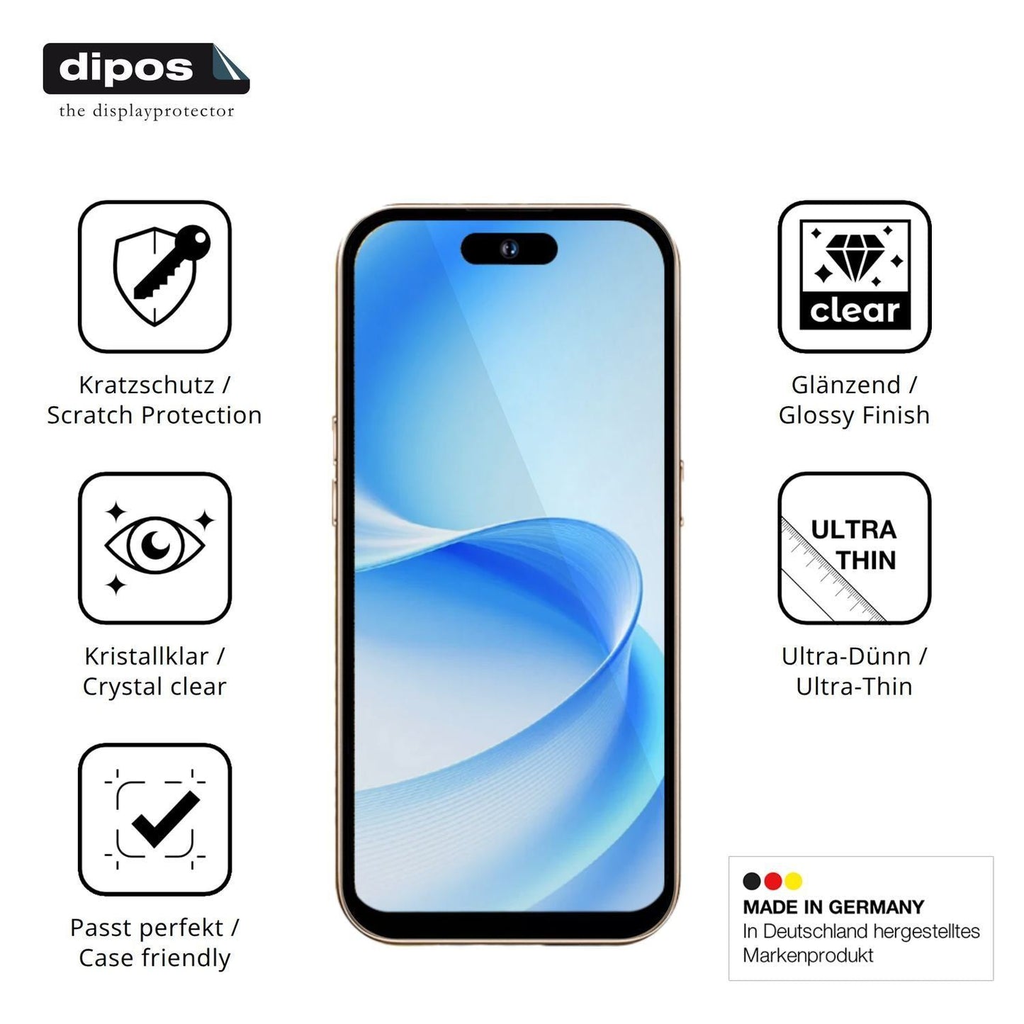 4x Schutzfolie klar für MTGud 16 Pro Display-Schut (7)
