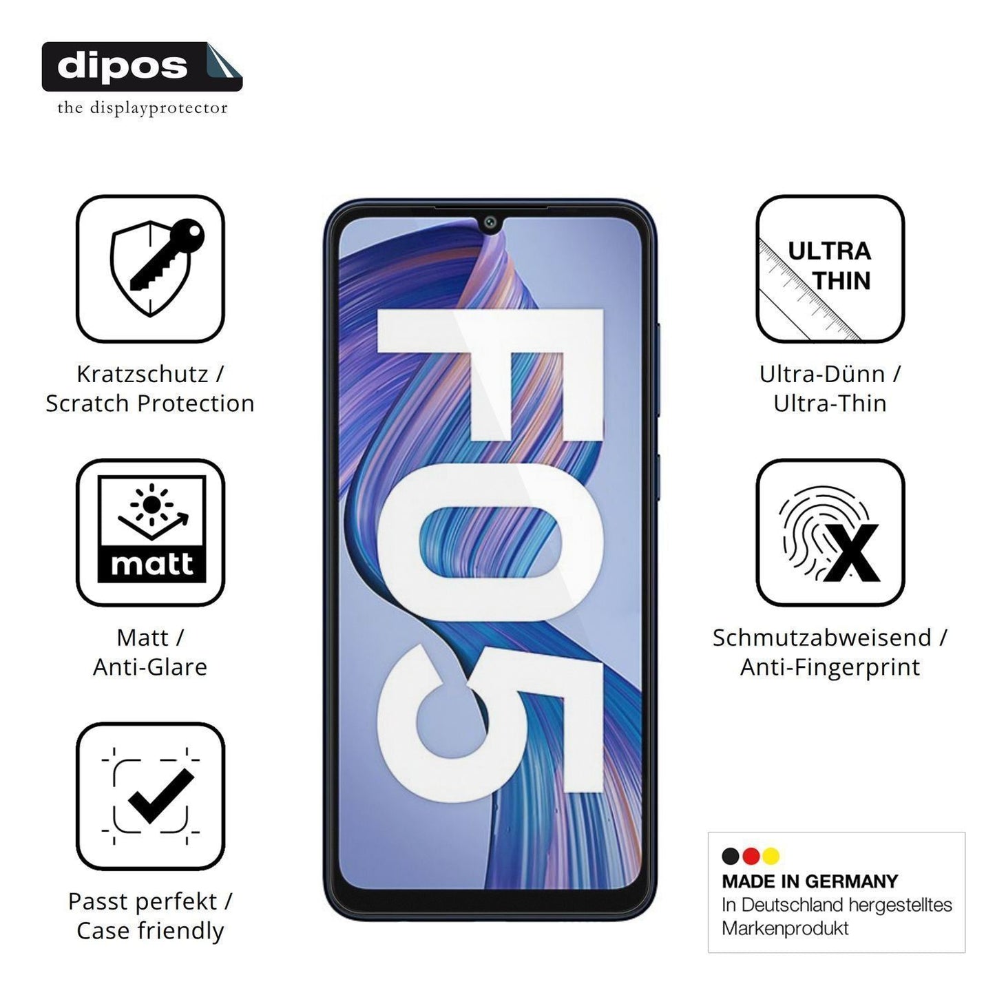 4x Schutzfolie matt für Samsung Galaxy F05 Display (7)