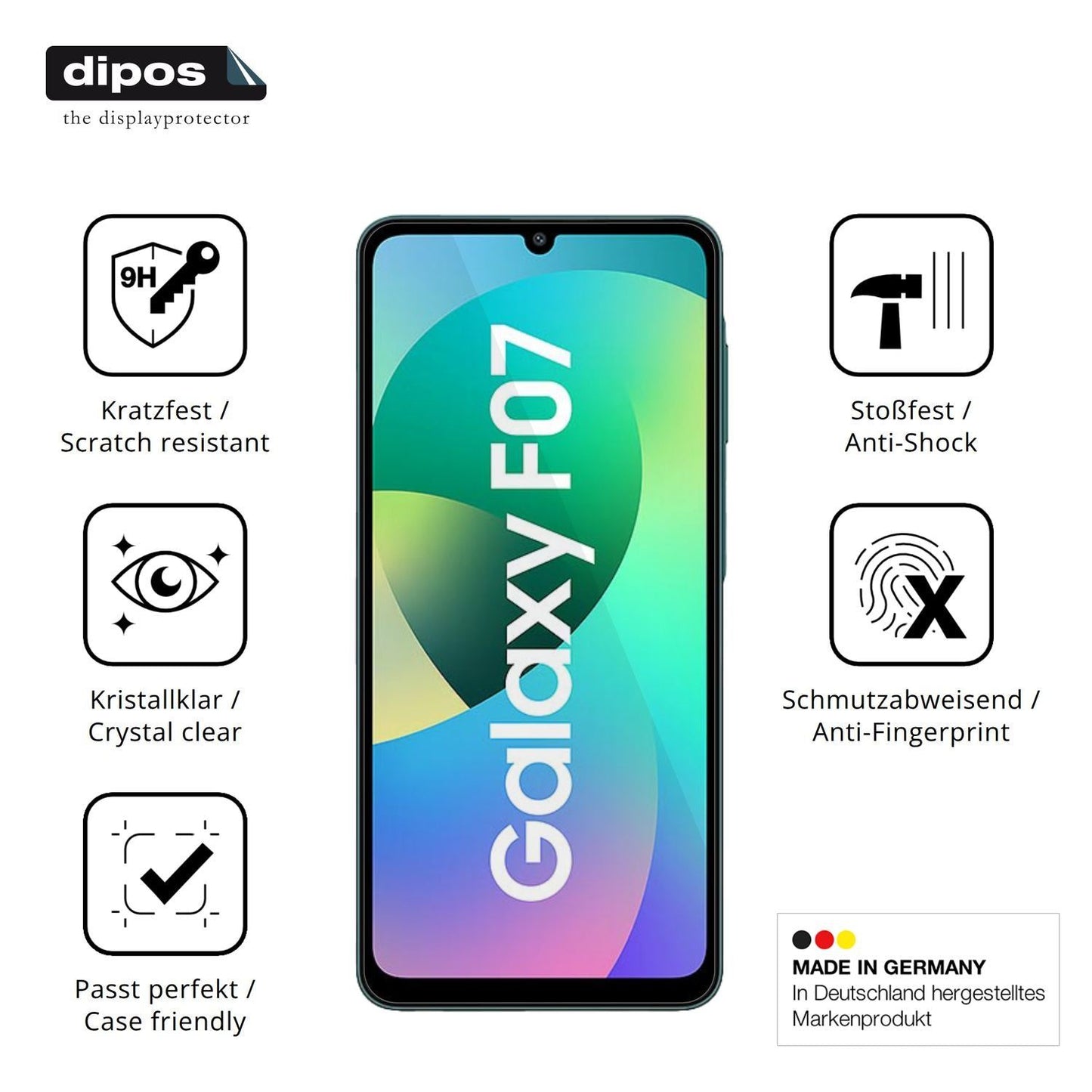 2x 9H Schutzfolie für Samsung Galaxy F07 Panzerfol (7)