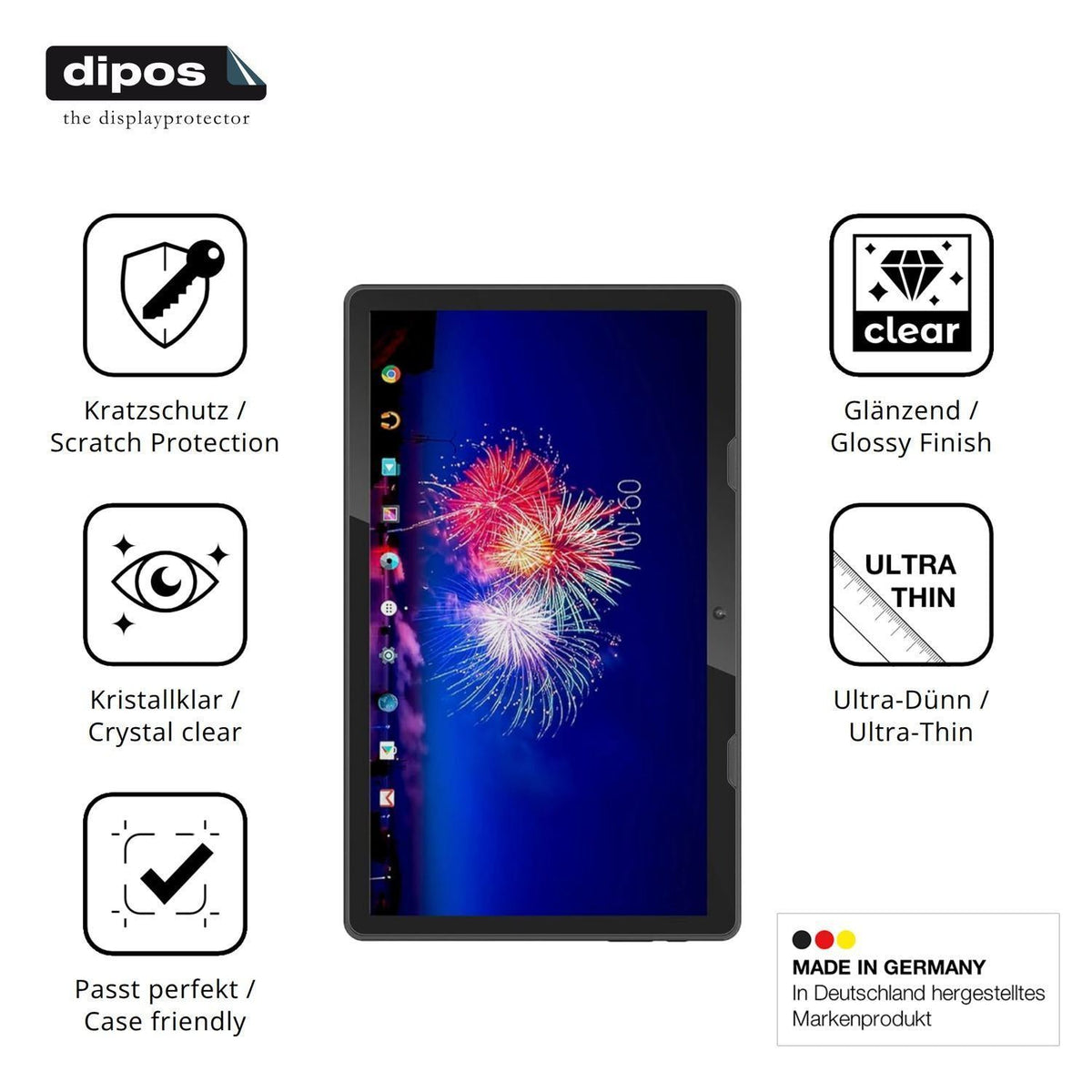 2x Schutzfolie klar für Xoro MegaPAD 1333 Display- (7)