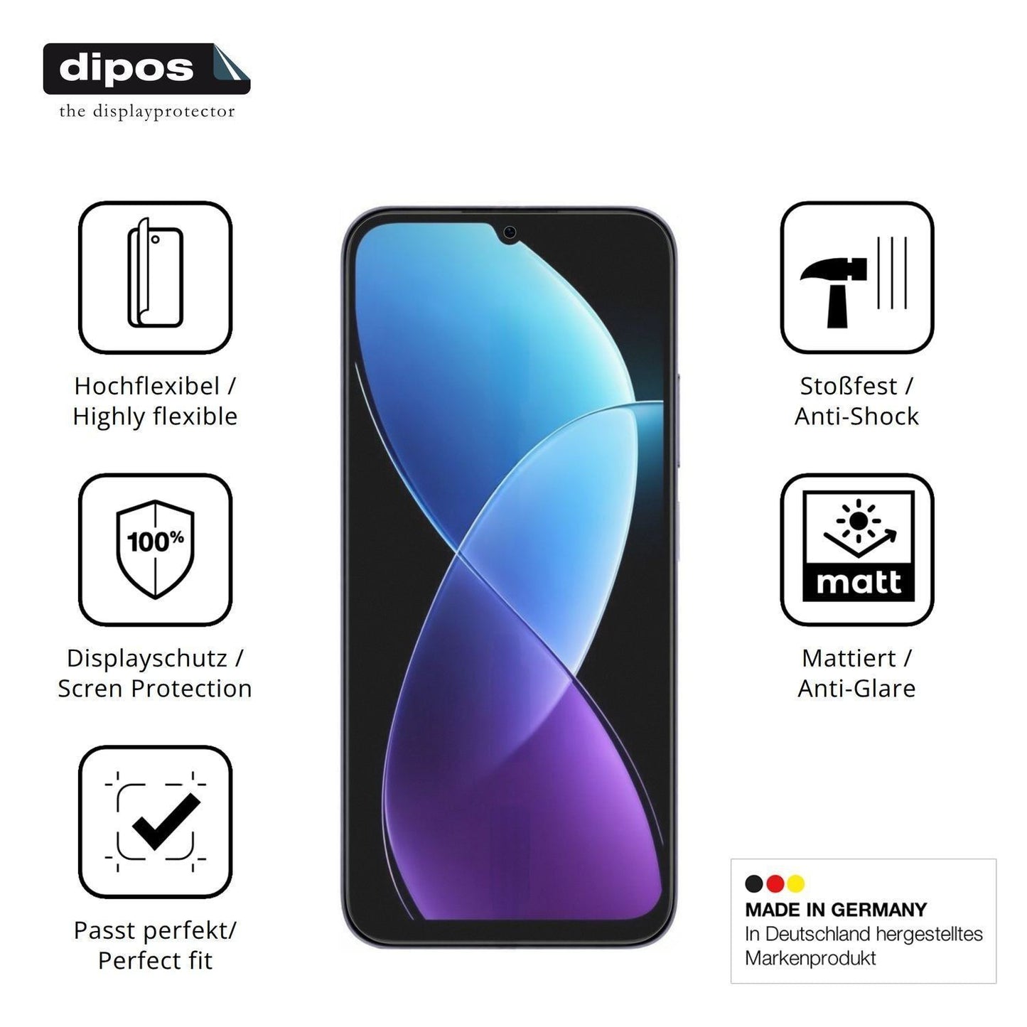 2x Full Cover Schutzfolie matt für Redmi R70m 5G (7)