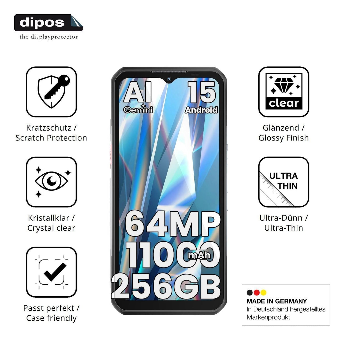 4x Schutzfolie klar für OUKITEL WP55S Display-Schu (7)
