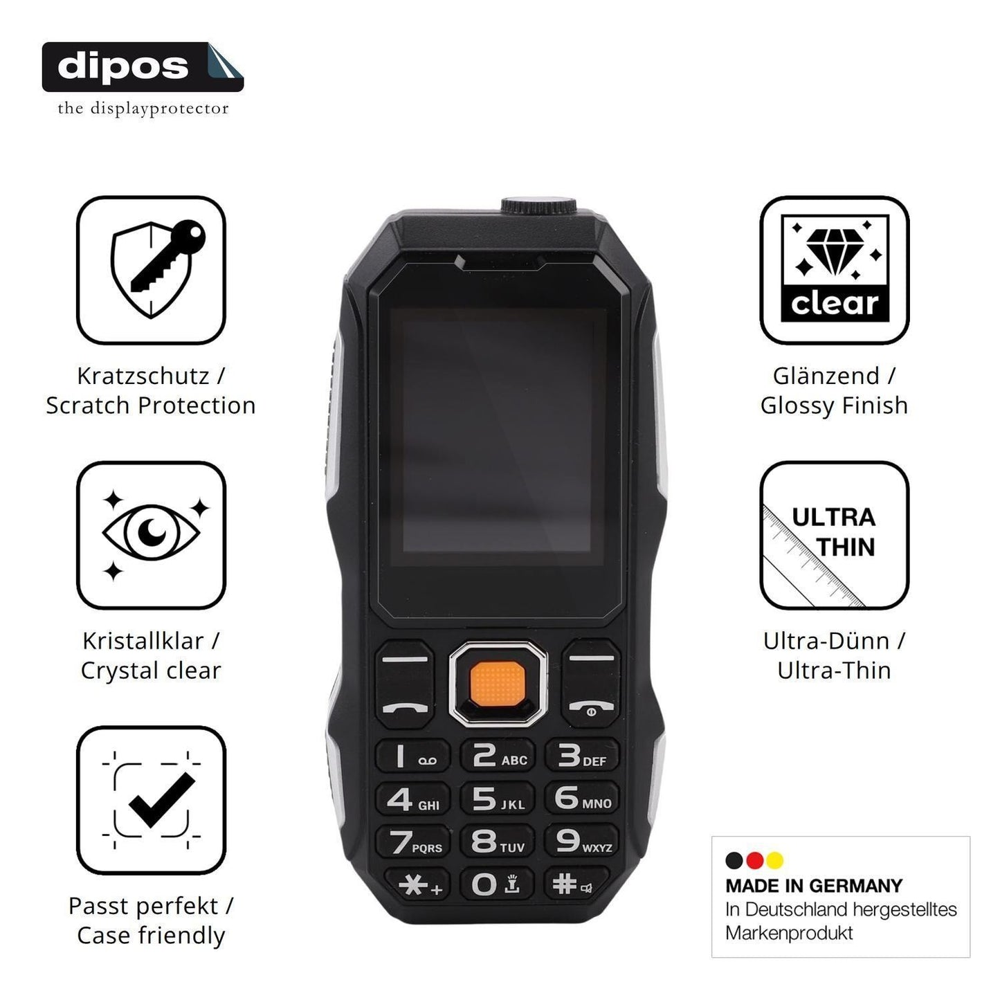 4x Schutzfolie klar für Elprico 2G-Handy Display-S (7)