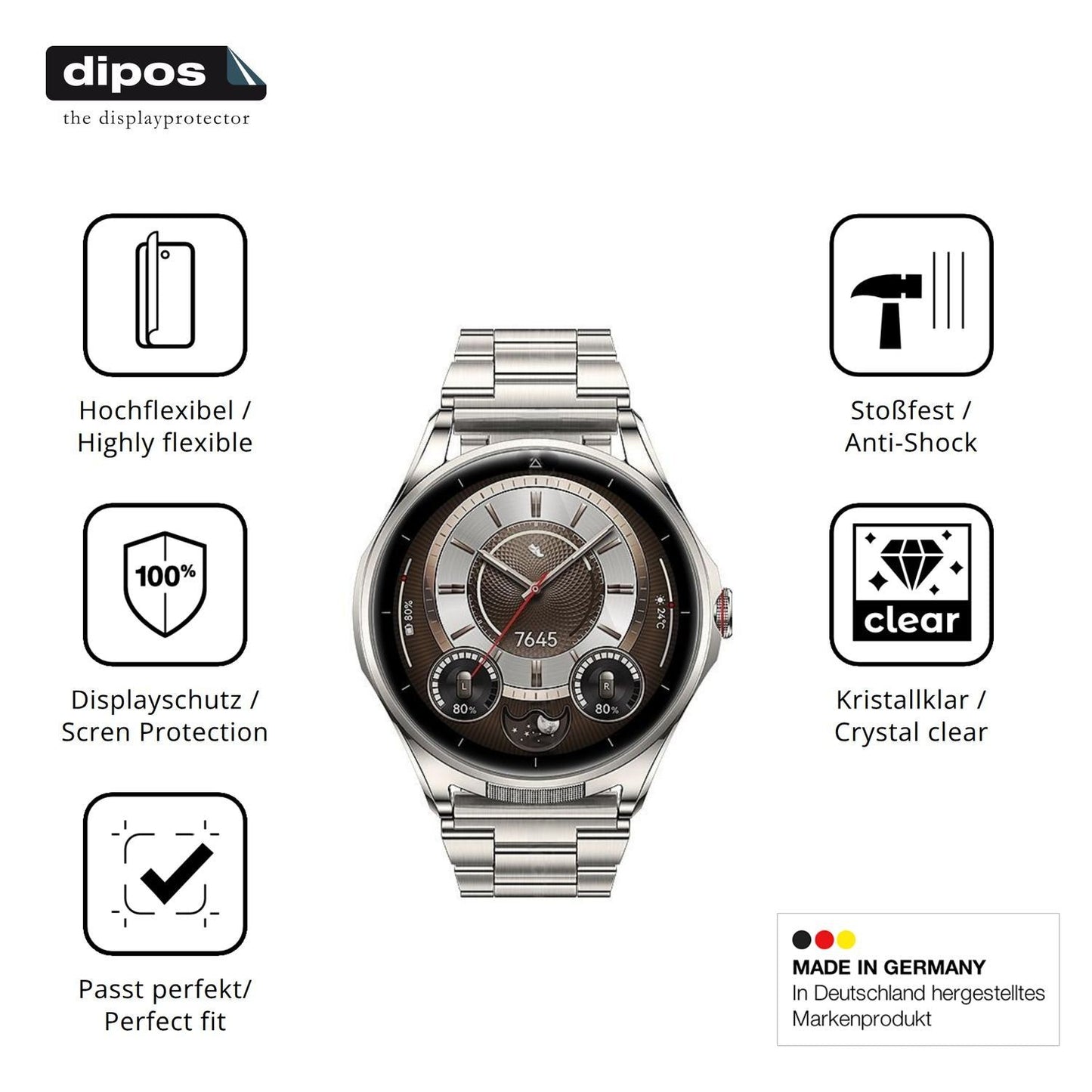2x 3D Full Cover Schutzfolie für Huawei Watch Buds (7)