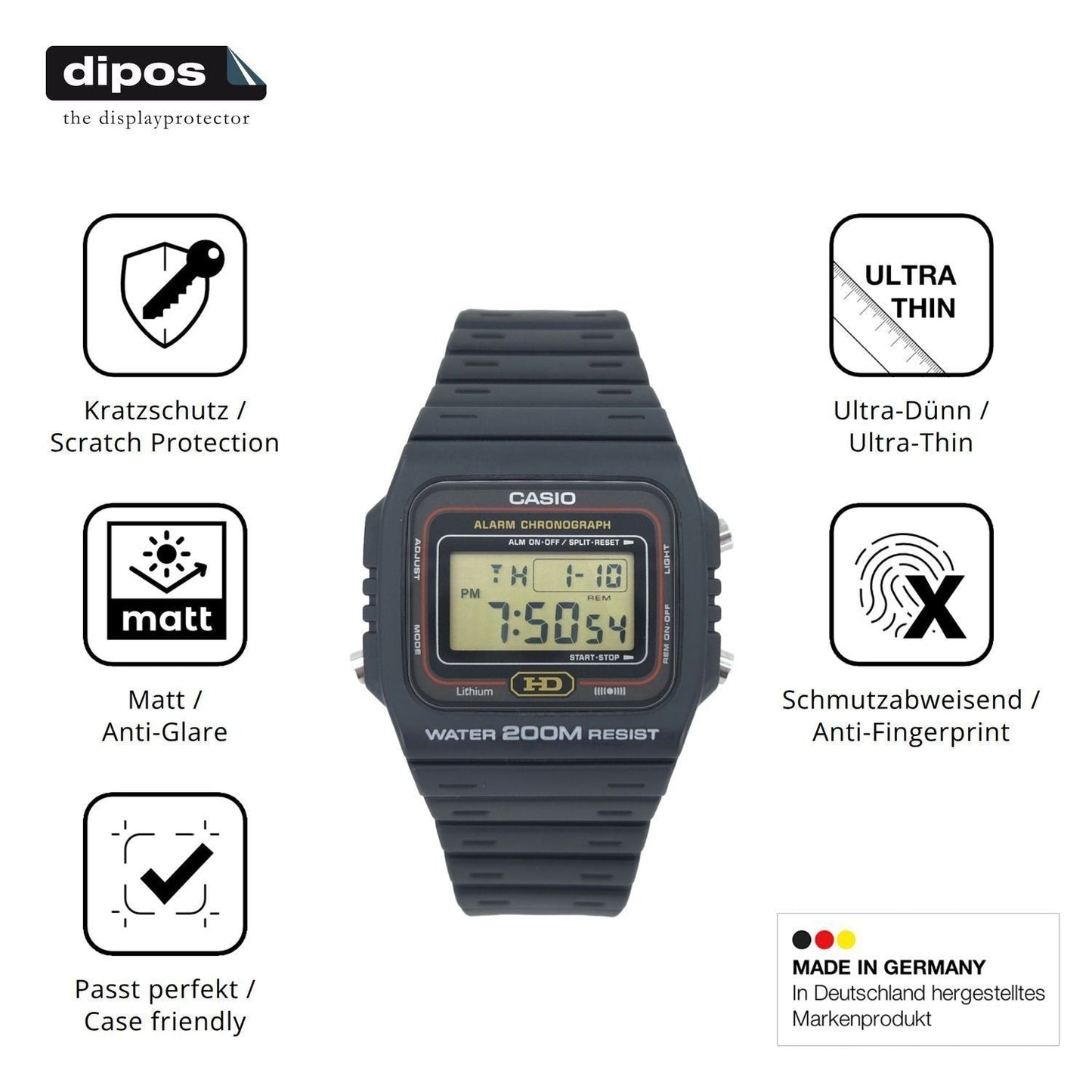 6x Schutzfolie matt für Casio DW-260 Display-Schut (7)