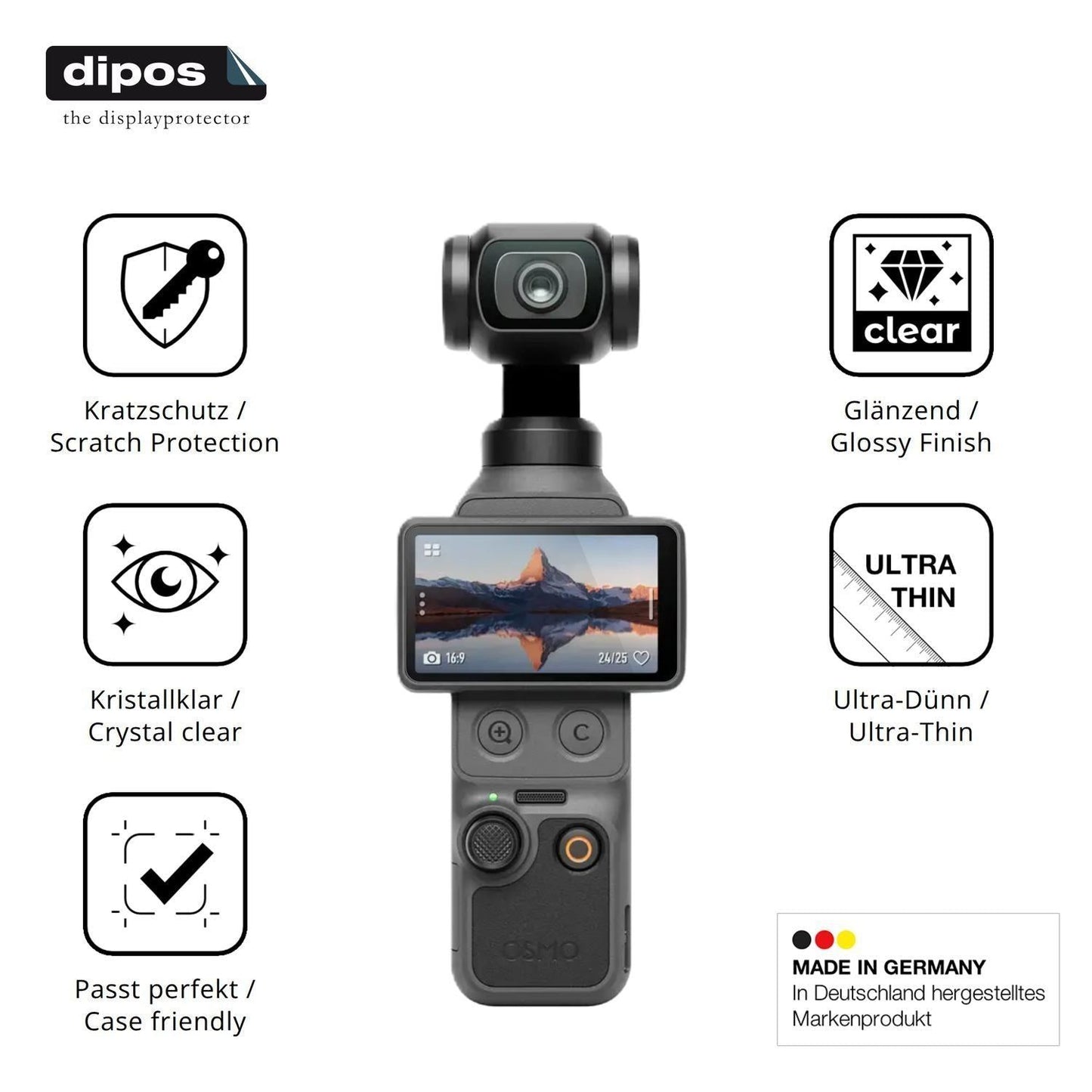 4x Schutzfolie klar für DJI Osmo Pocket 4 Display- (7)